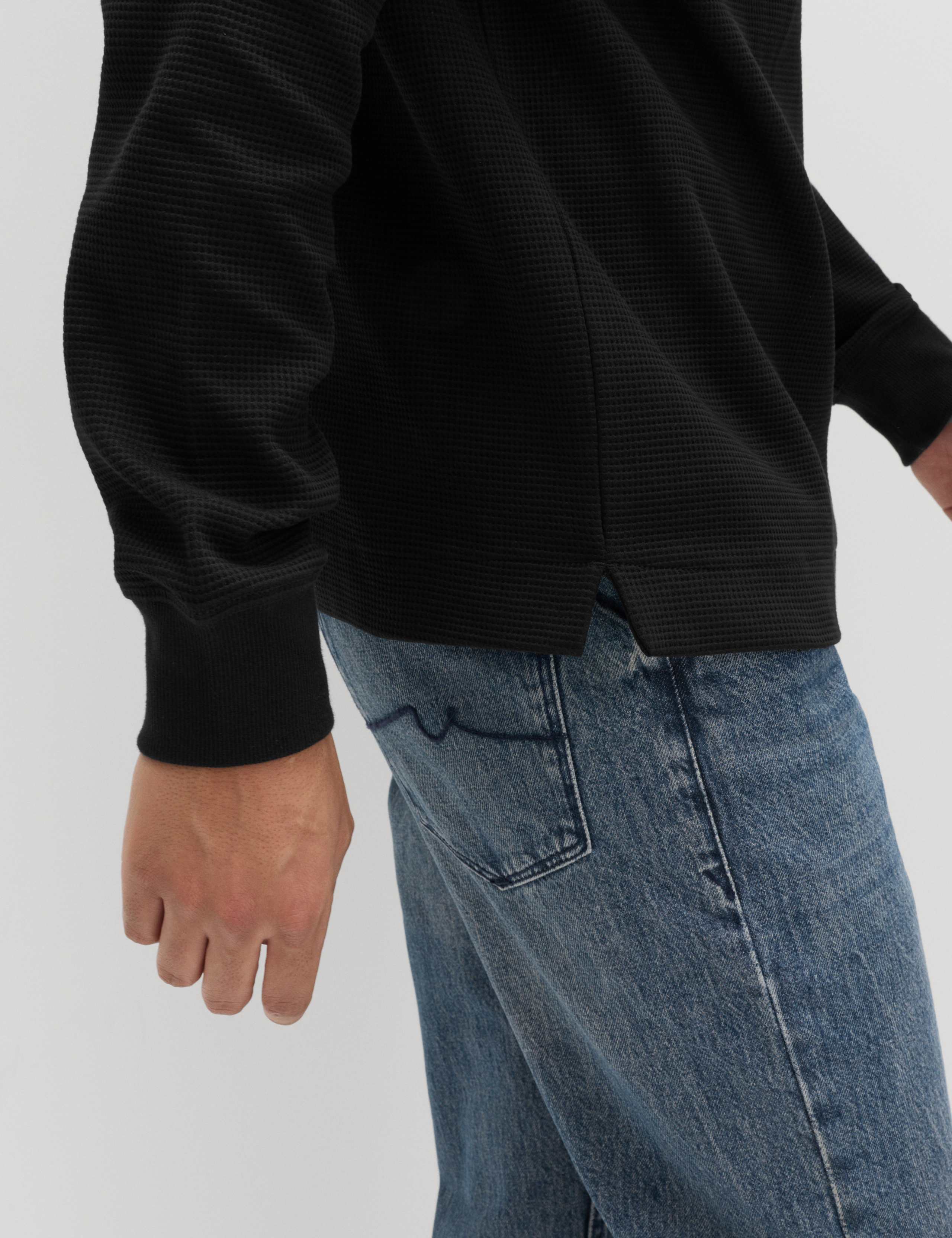 Cotton Rich Waffle Funnel Neck Sweatshirt 7 of 7