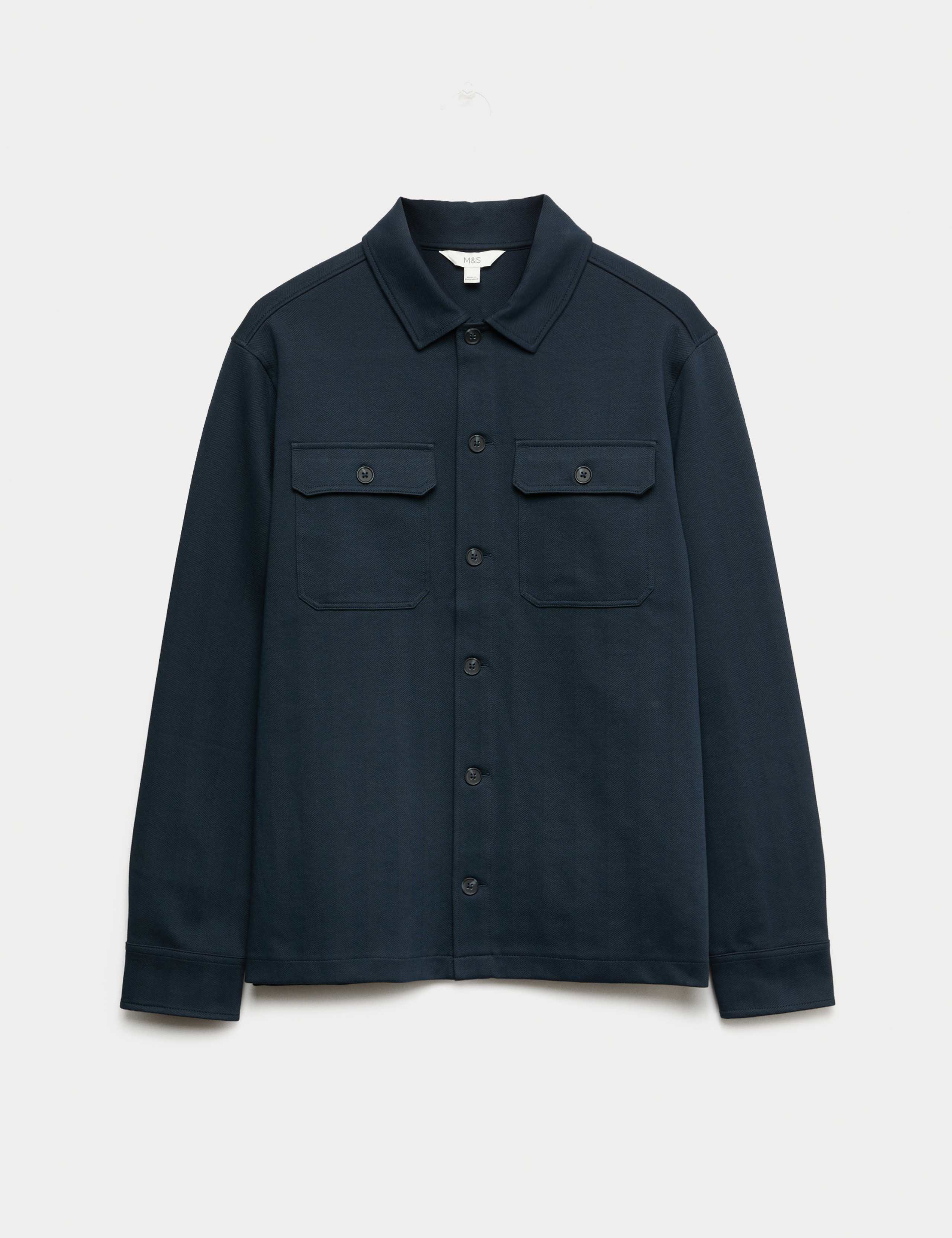 Cotton Rich Herringbone Overshirt 2 of 6