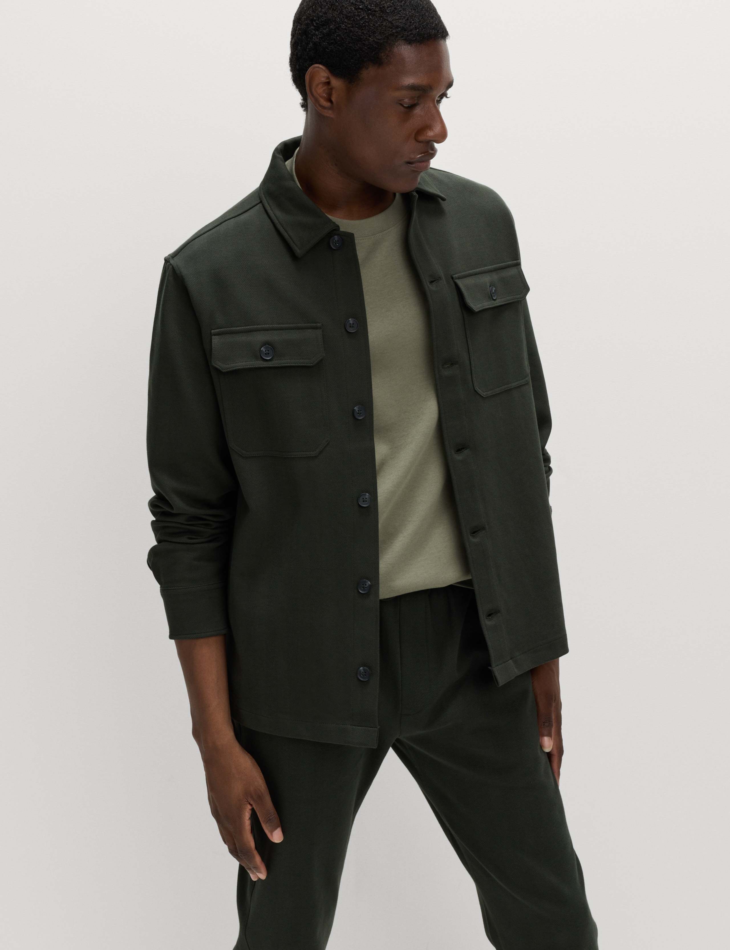 Cotton Rich Herringbone Overshirt 4 of 5