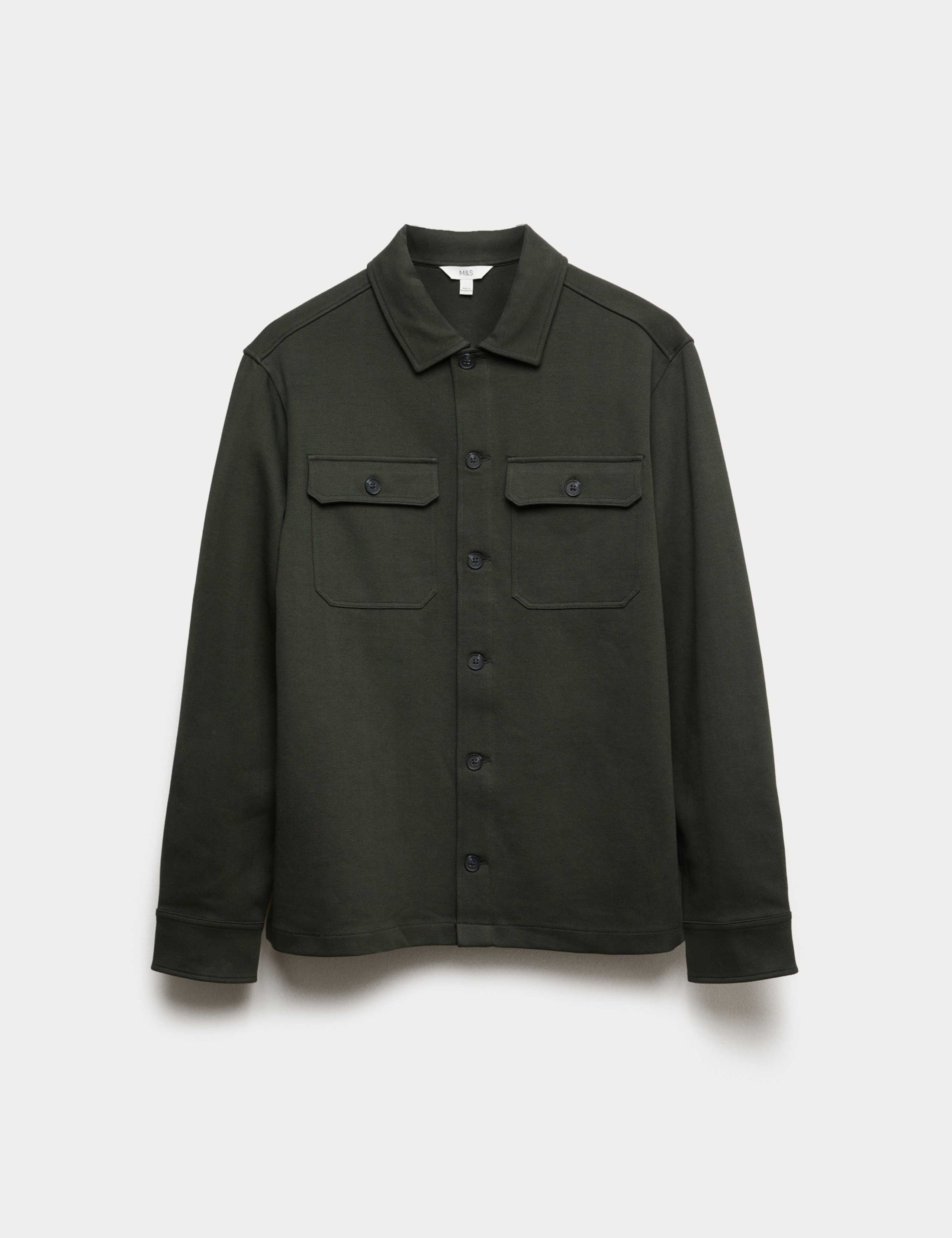 Cotton Rich Herringbone Overshirt 2 of 5