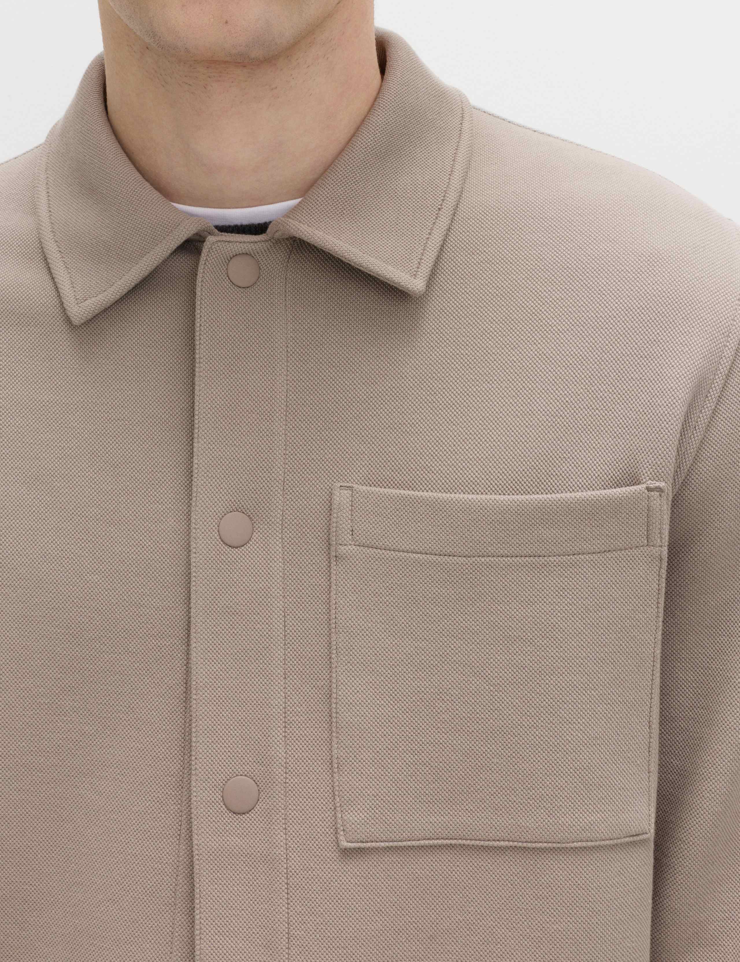 Cotton Blend Pique Overshirt 5 of 6