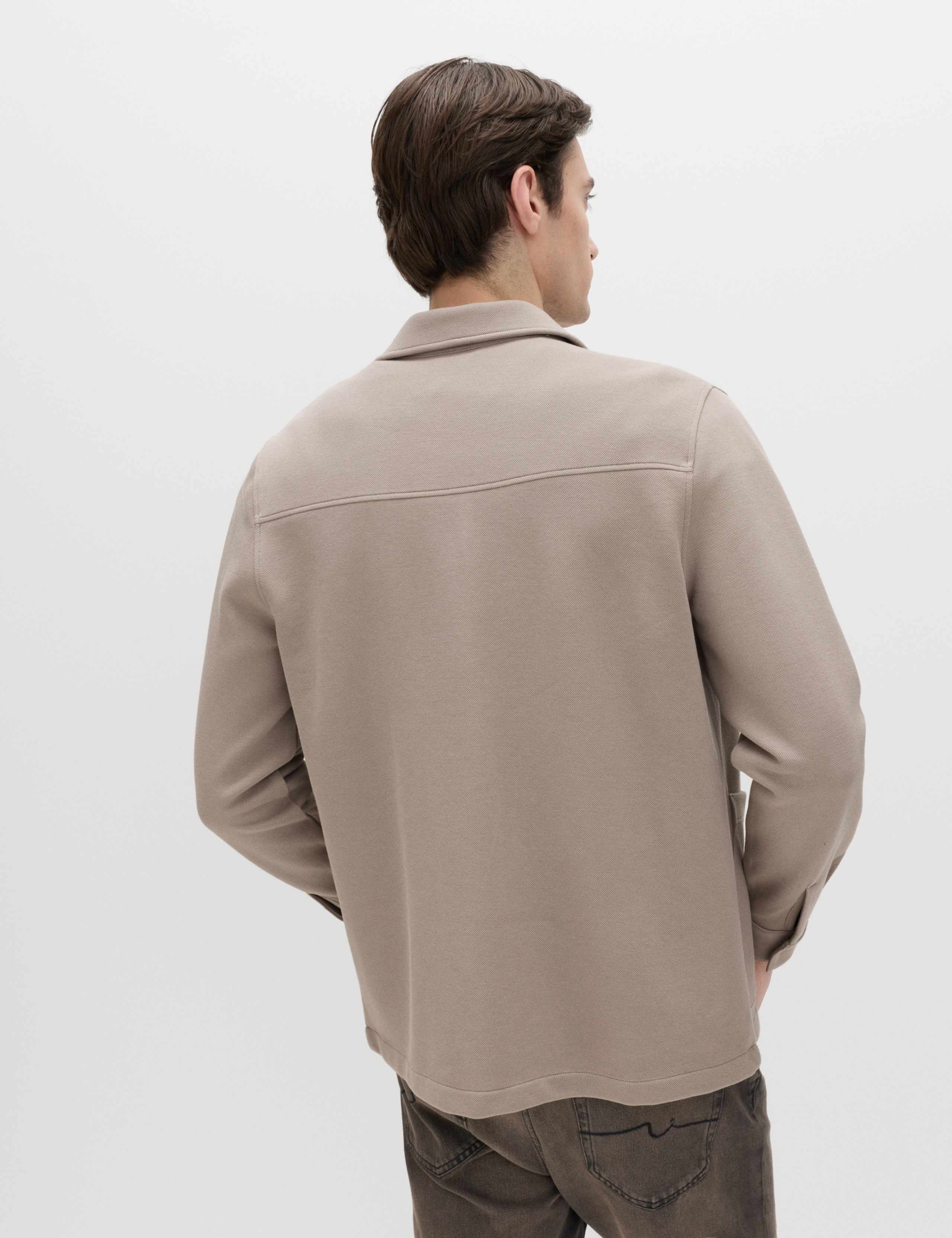 Cotton Blend Pique Overshirt 6 of 6