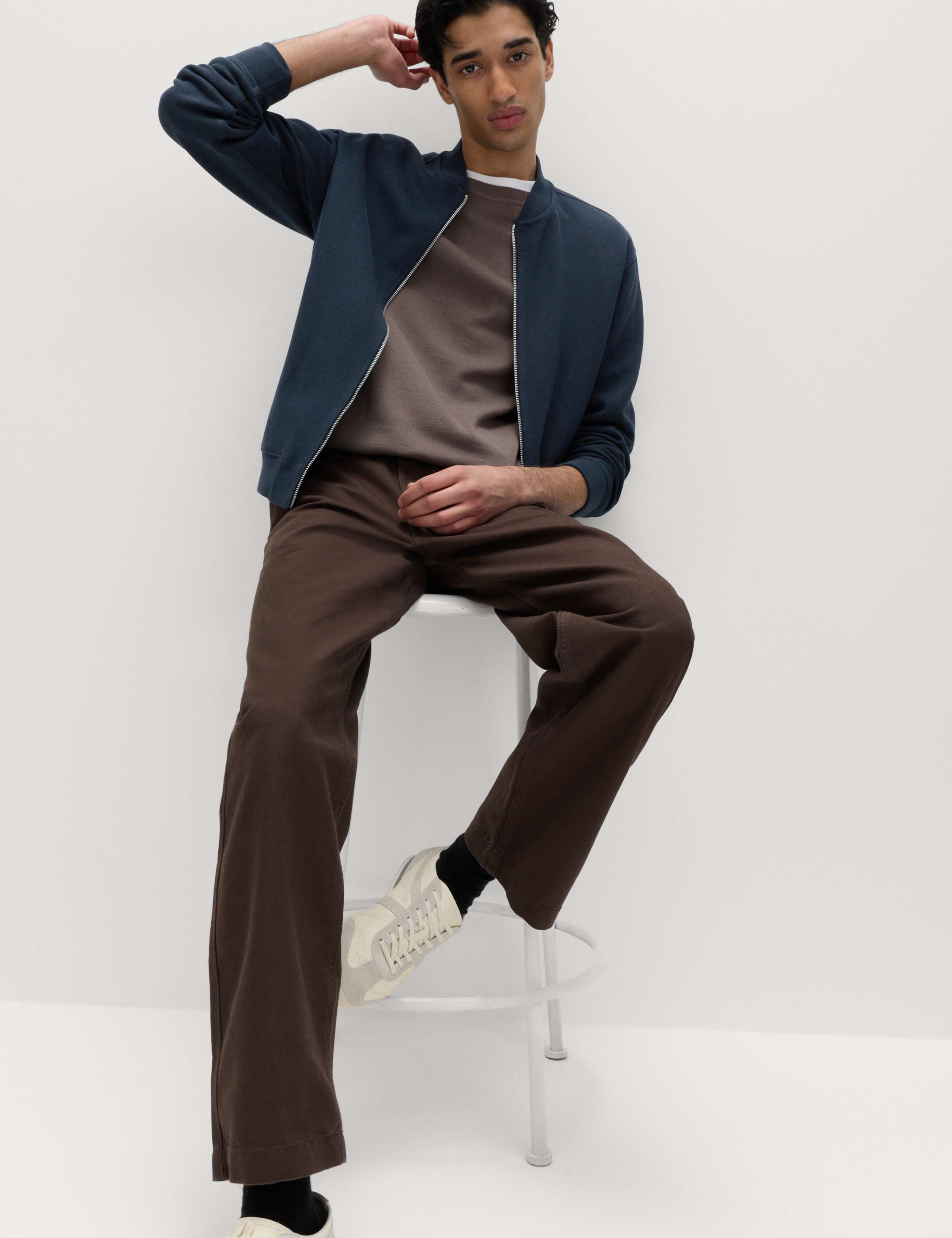 Cotton Blend Pique Bomber Jacket 5 of 5