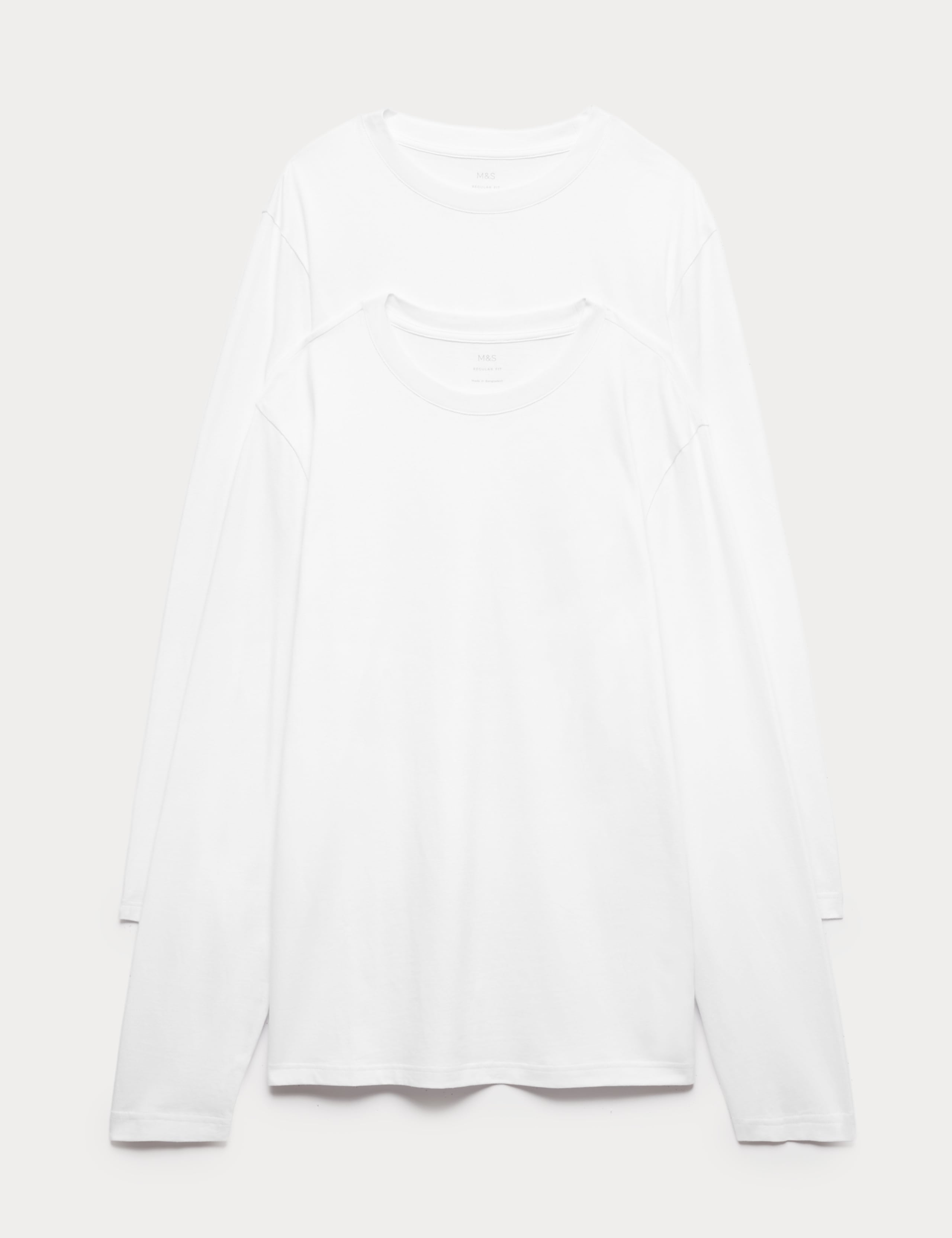 2 Pack Pure Cotton Long Sleeve T-Shirts 1 of 1