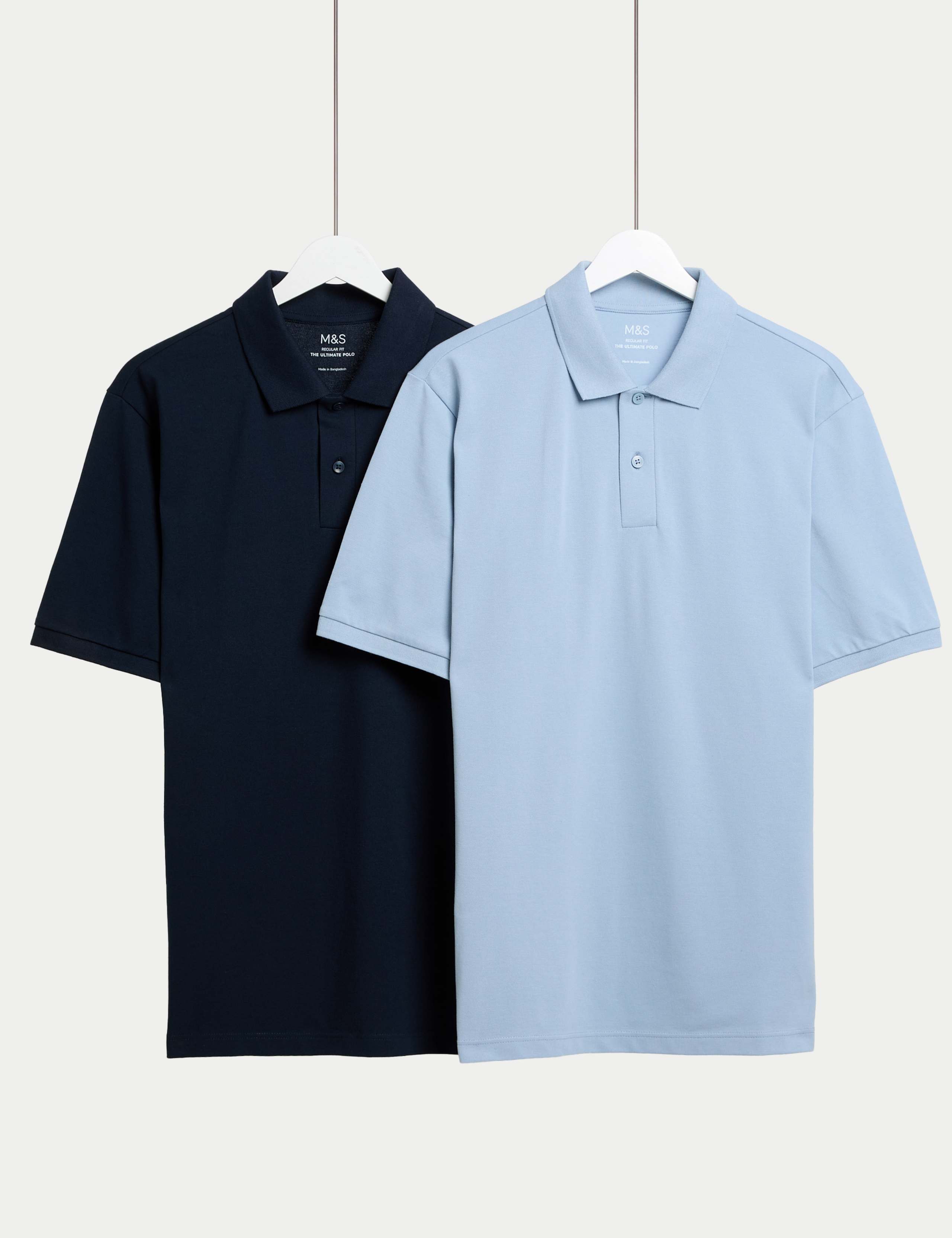 Ultimate 2 Pack Cotton Rich Polo Shirts 1 of 5