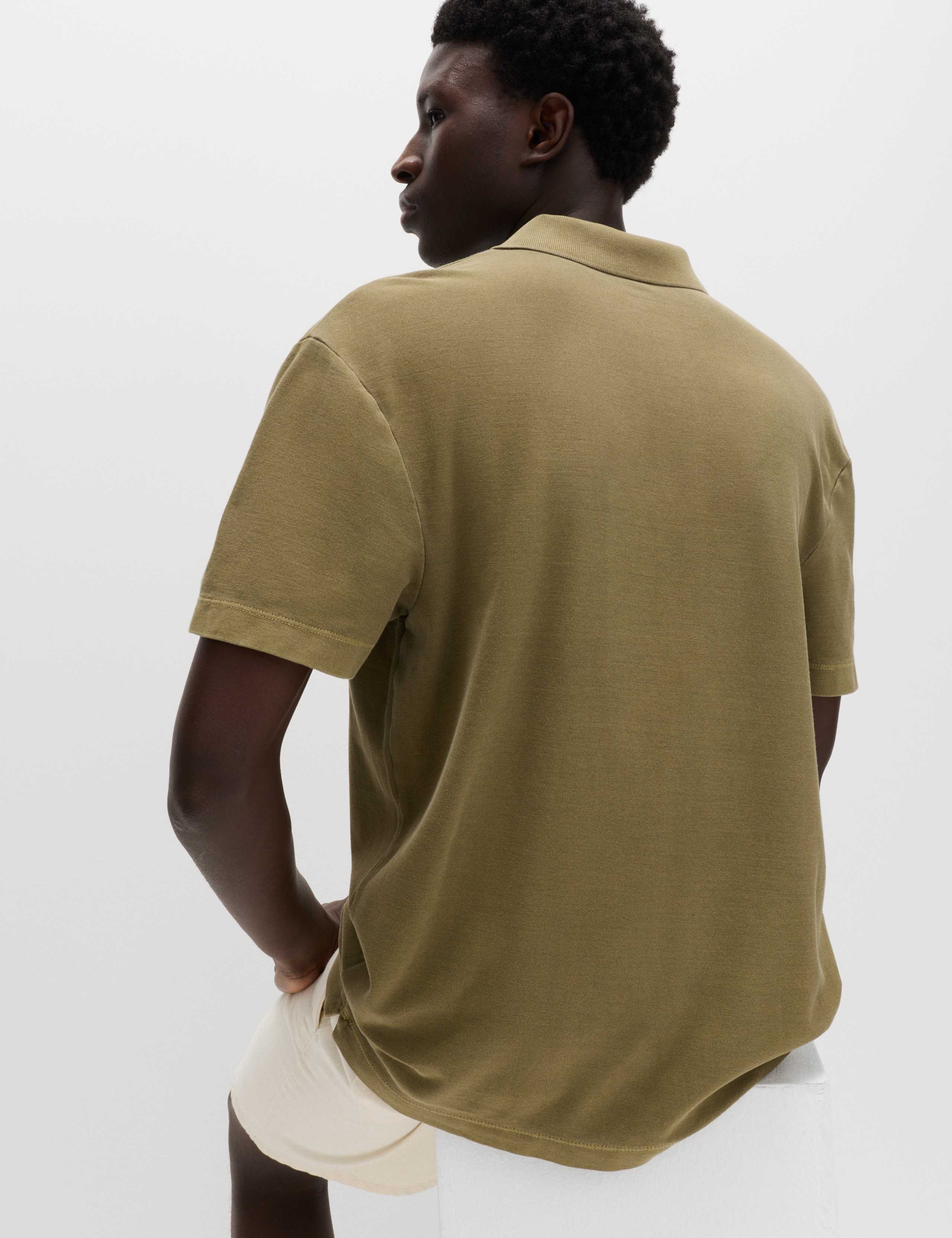Pure Cotton Garment Dyed Polo Shirt 3 of 4