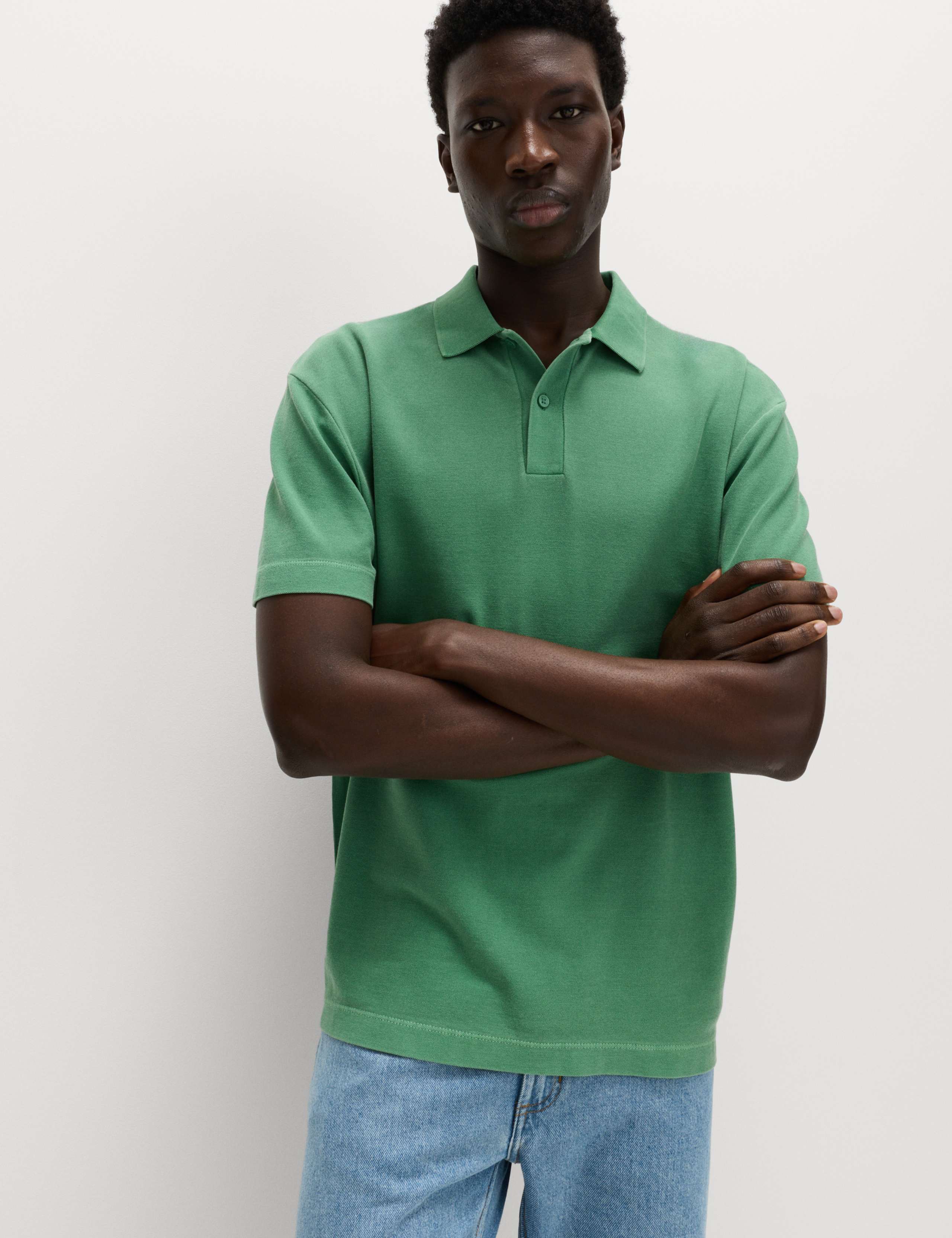 Pure Cotton Garment Dyed Polo Shirt 1 of 5