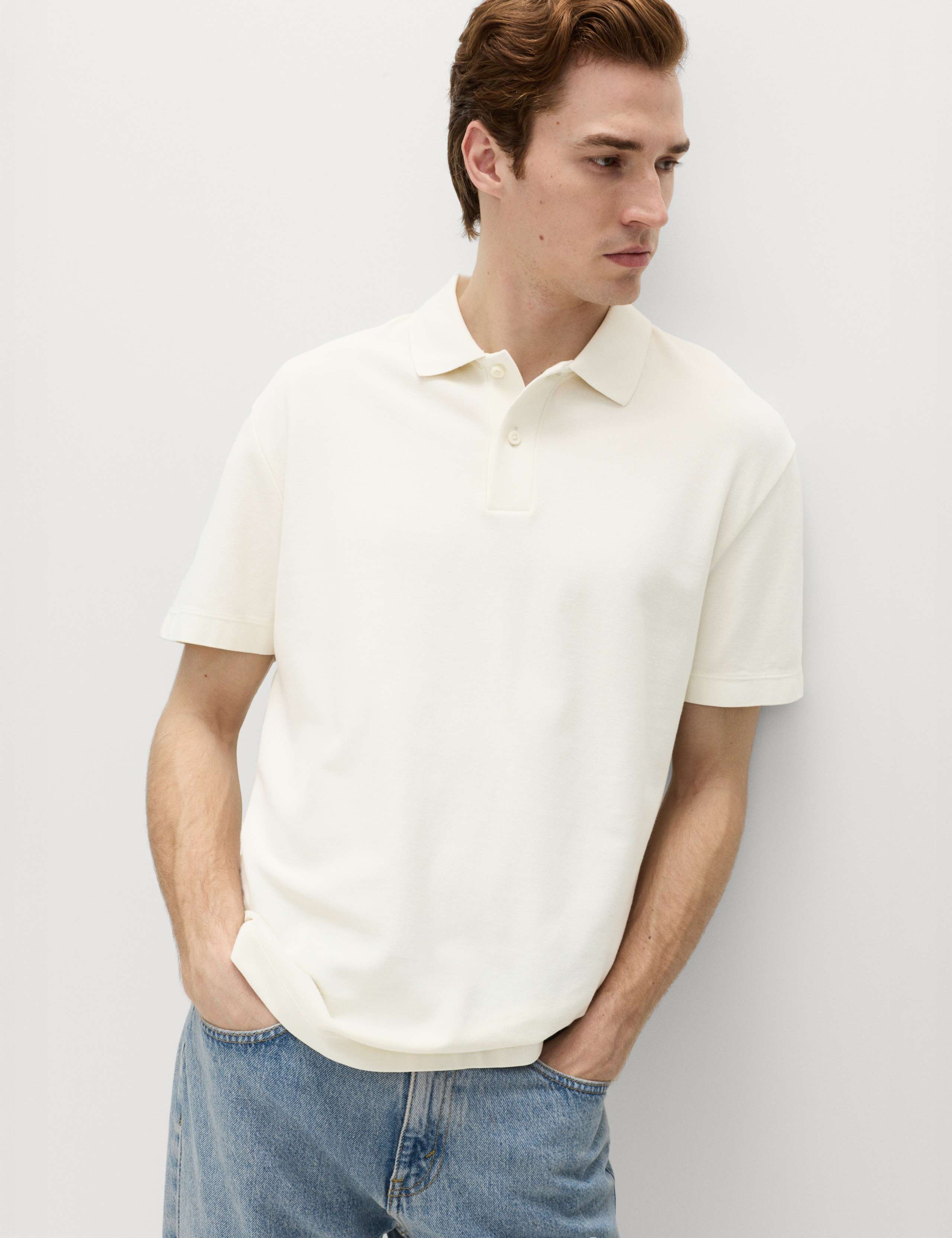 Pure Cotton Garment Dyed Polo Shirt 1 of 6