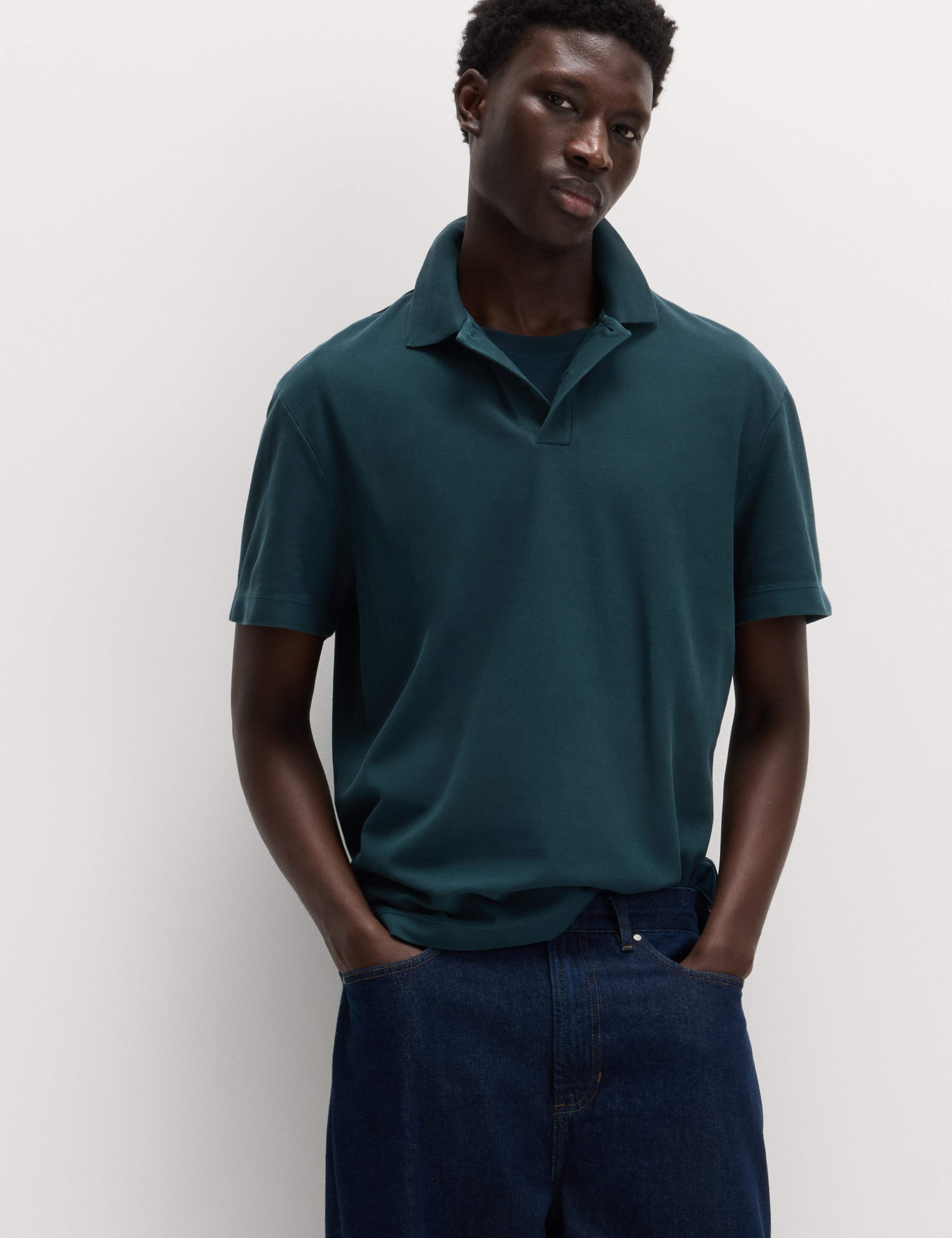 Pure Cotton Garment Dyed Polo Shirt 1 of 5