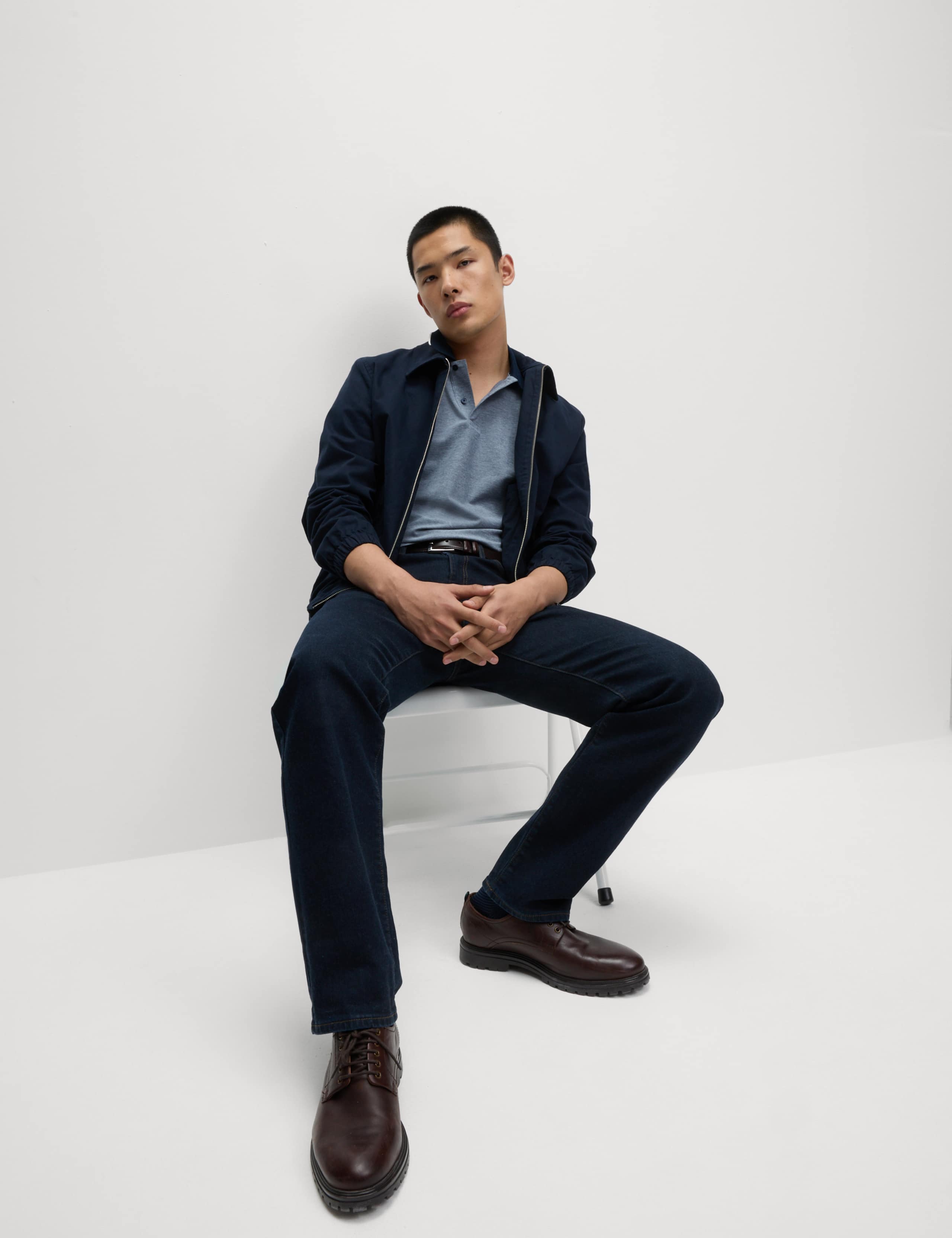 2 Pack Cotton Rich Tipped Polo Shirts 4 of 5