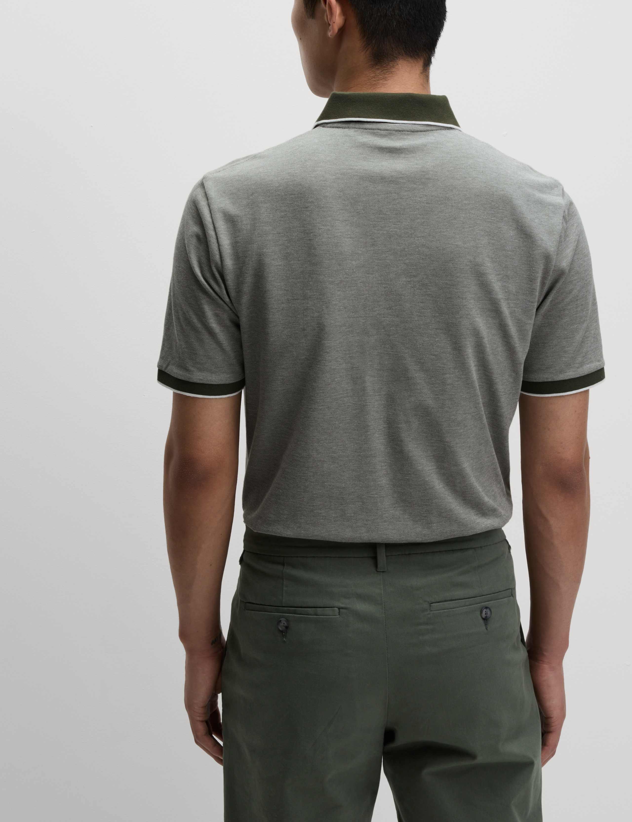 2 Pack Cotton Rich Tipped Polo Shirts 4 of 5