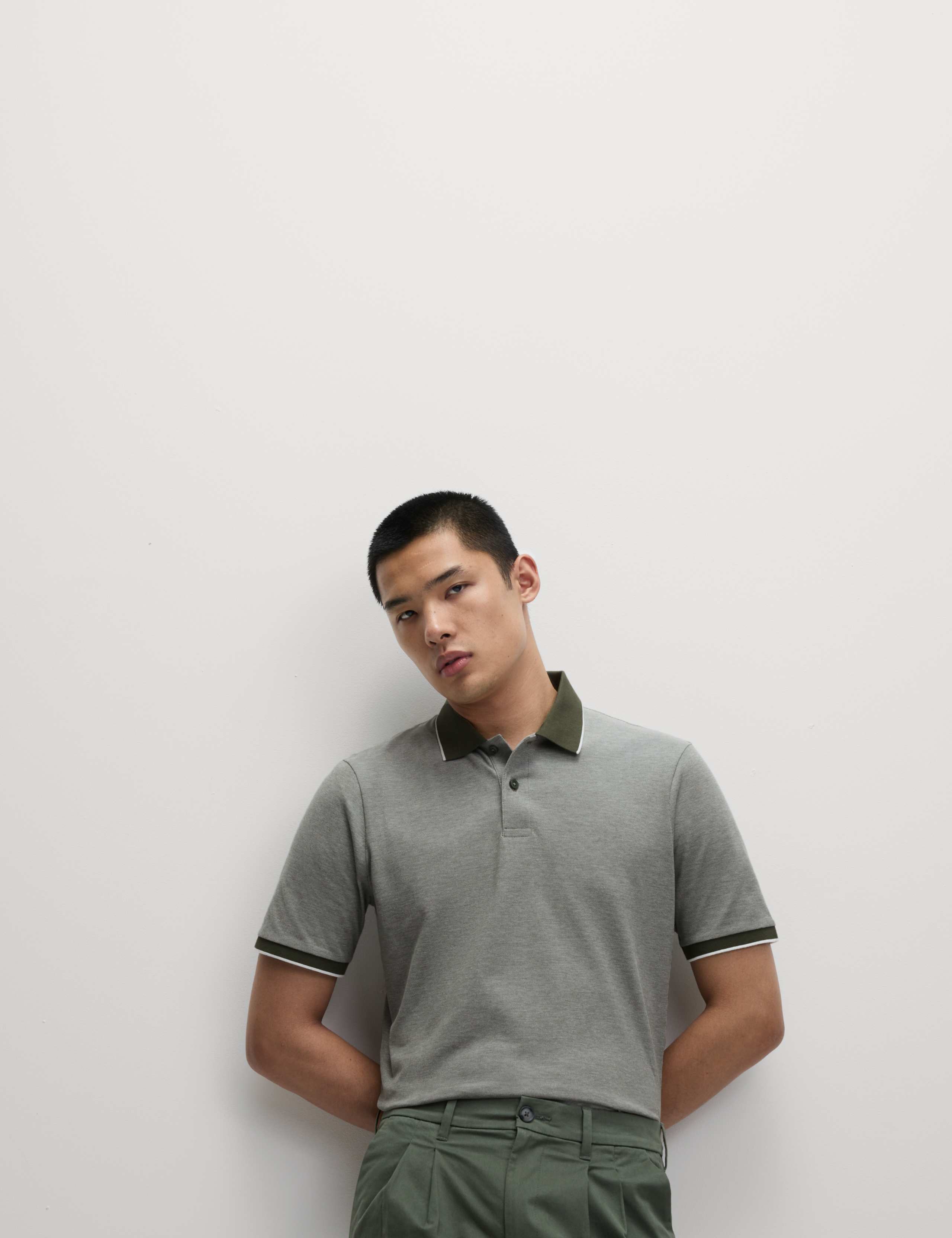 2 Pack Cotton Rich Tipped Polo Shirts 2 of 5