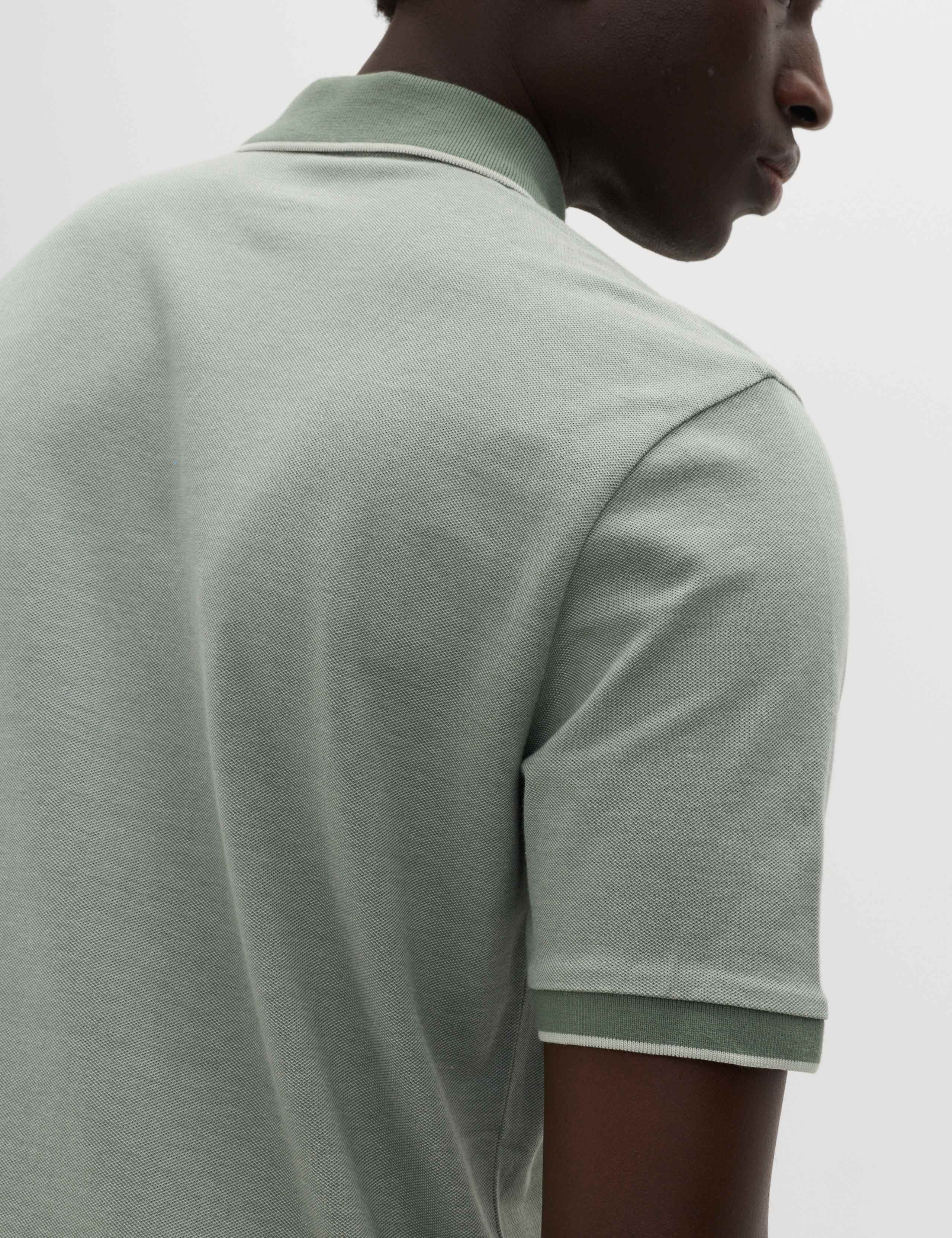 2 Pack Cotton Rich Tipped Polo Shirts 4 of 5