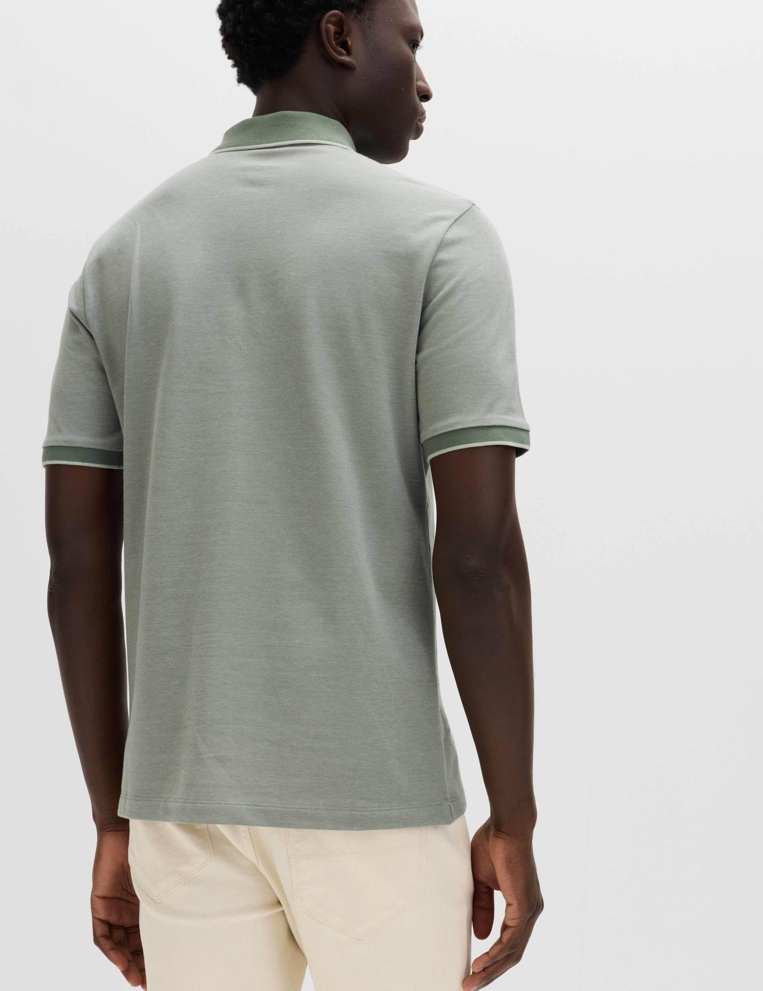 2 Pack Cotton Rich Tipped Polo Shirts 5 of 5