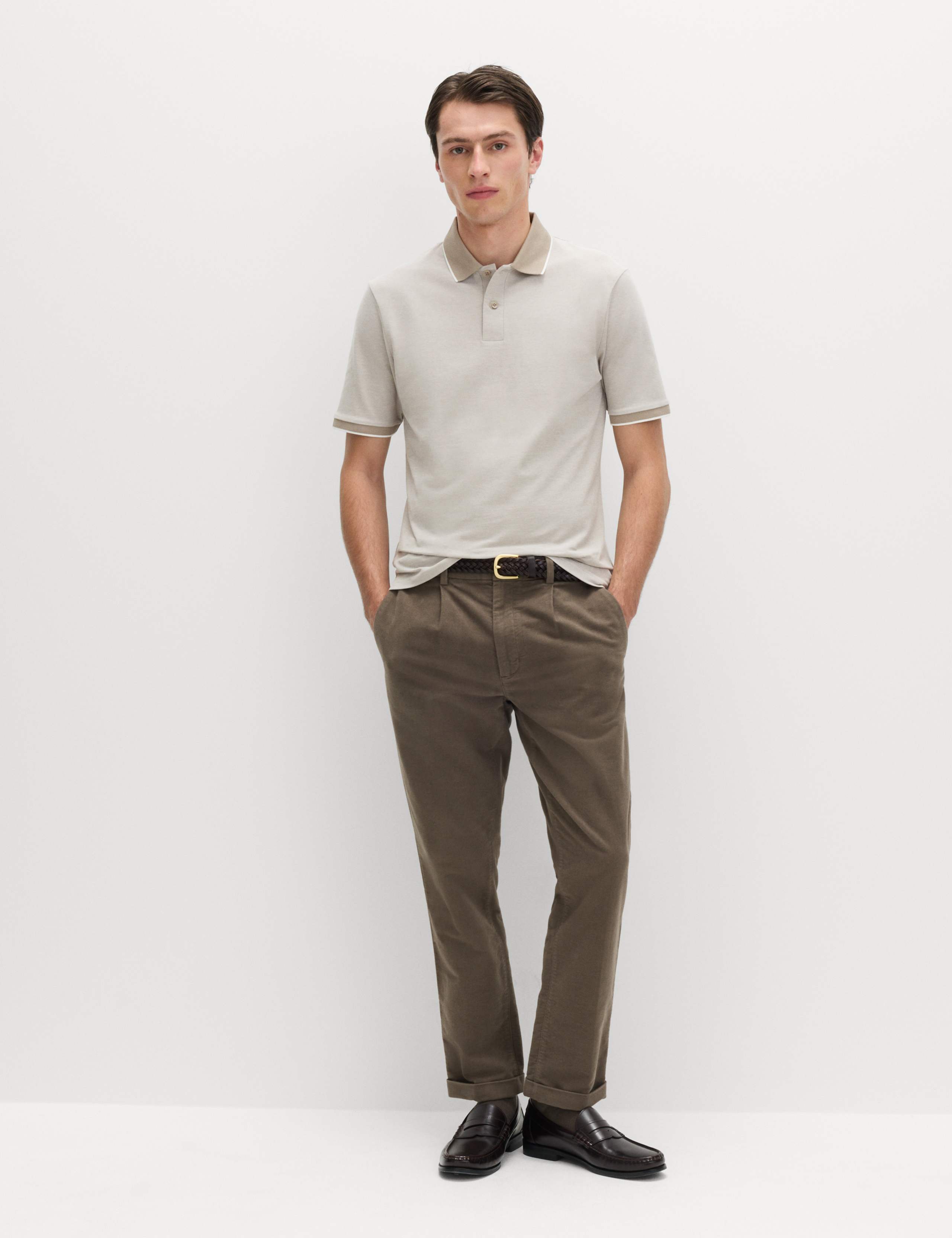 2 Pack Cotton Rich Tipped Polo Shirts 5 of 6