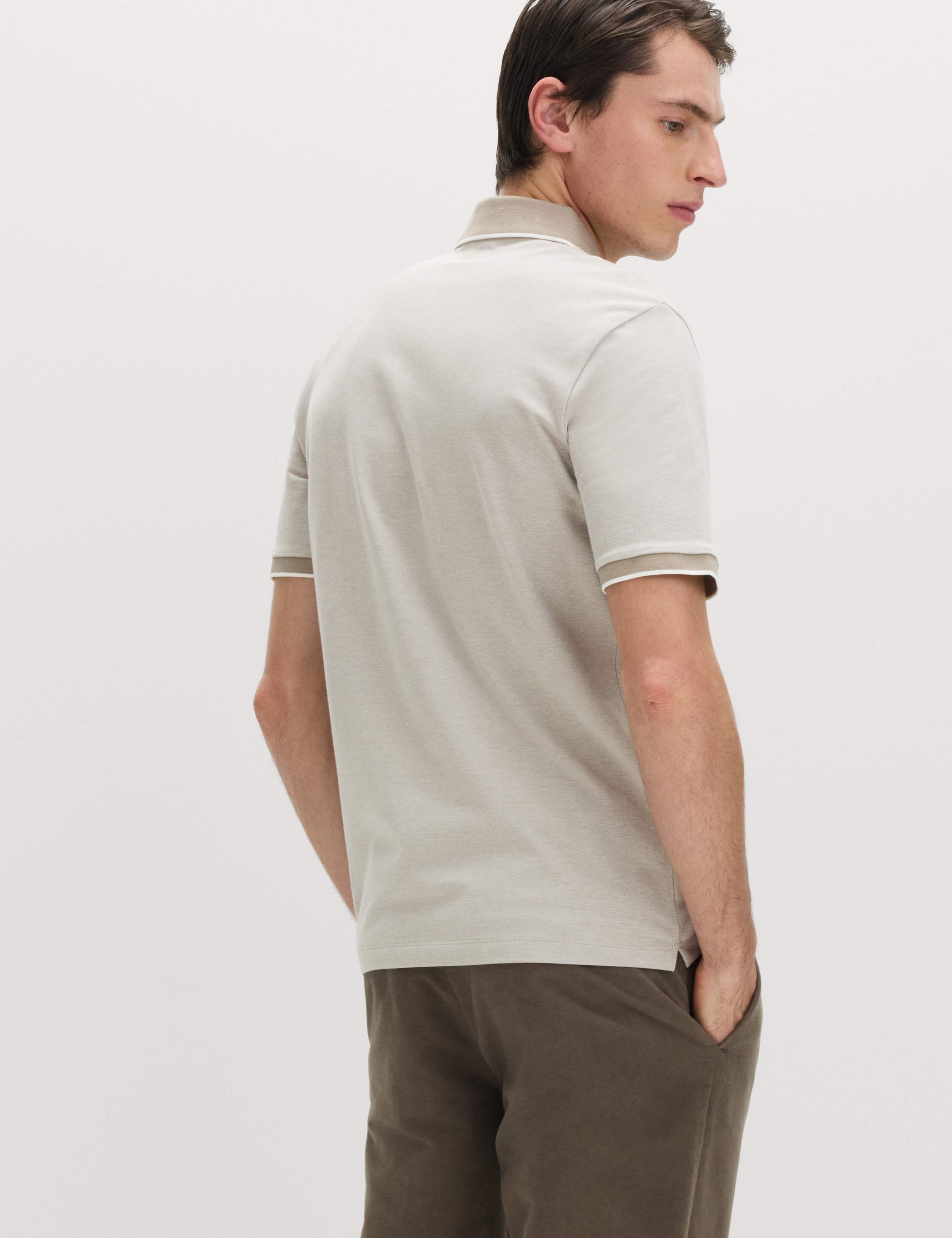 2 Pack Cotton Rich Tipped Polo Shirts 6 of 6