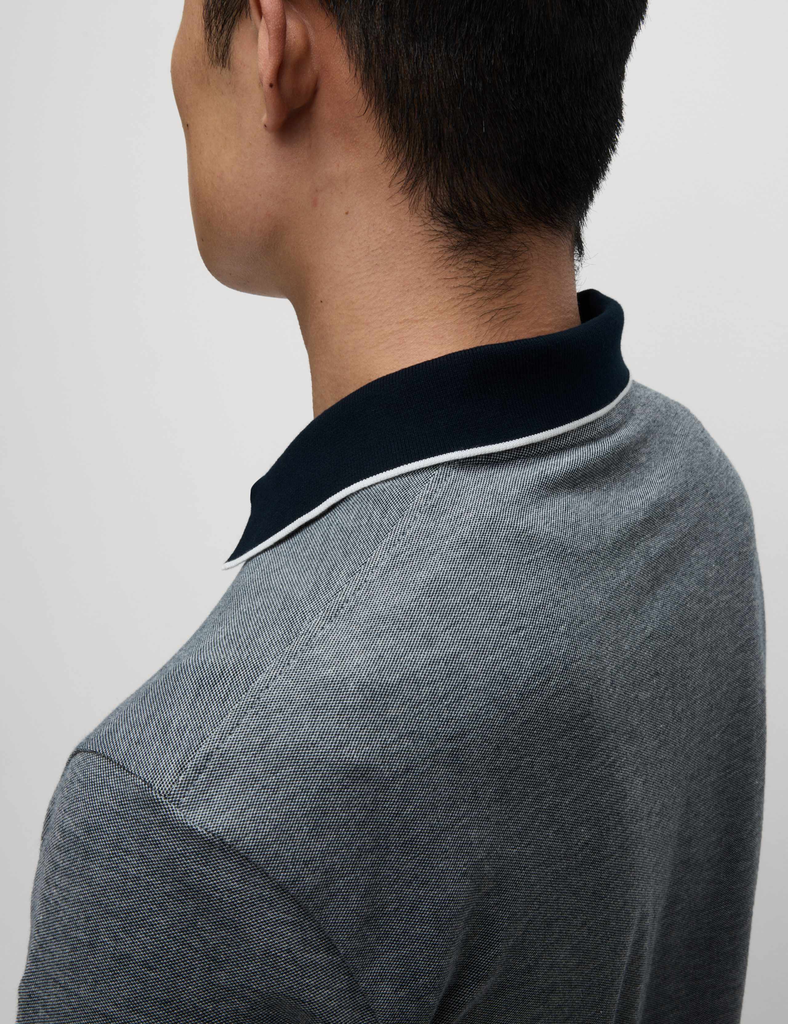 2 Pack Cotton Rich Tipped Polo Shirts 3 of 4