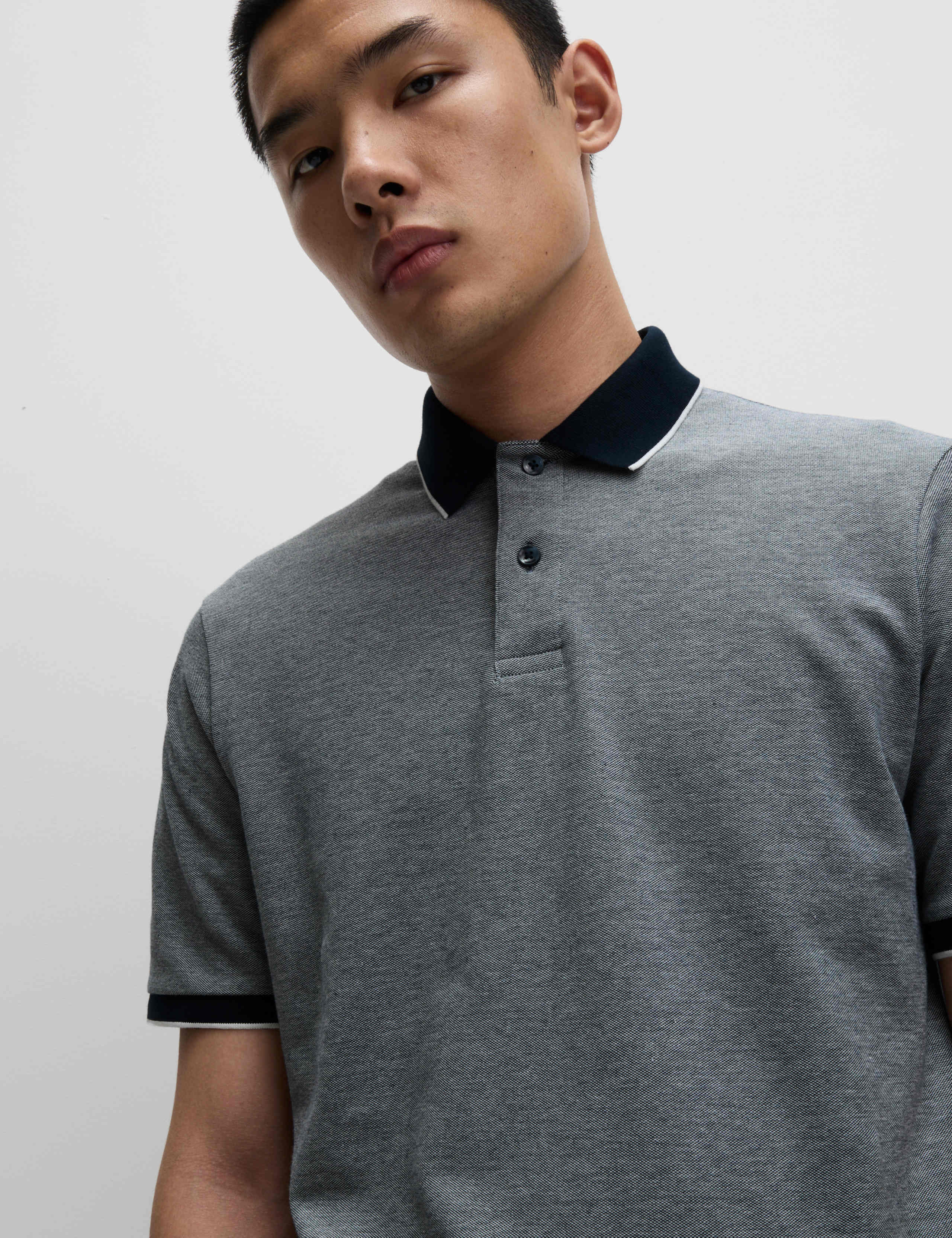 2 Pack Cotton Rich Tipped Polo Shirts 2 of 4