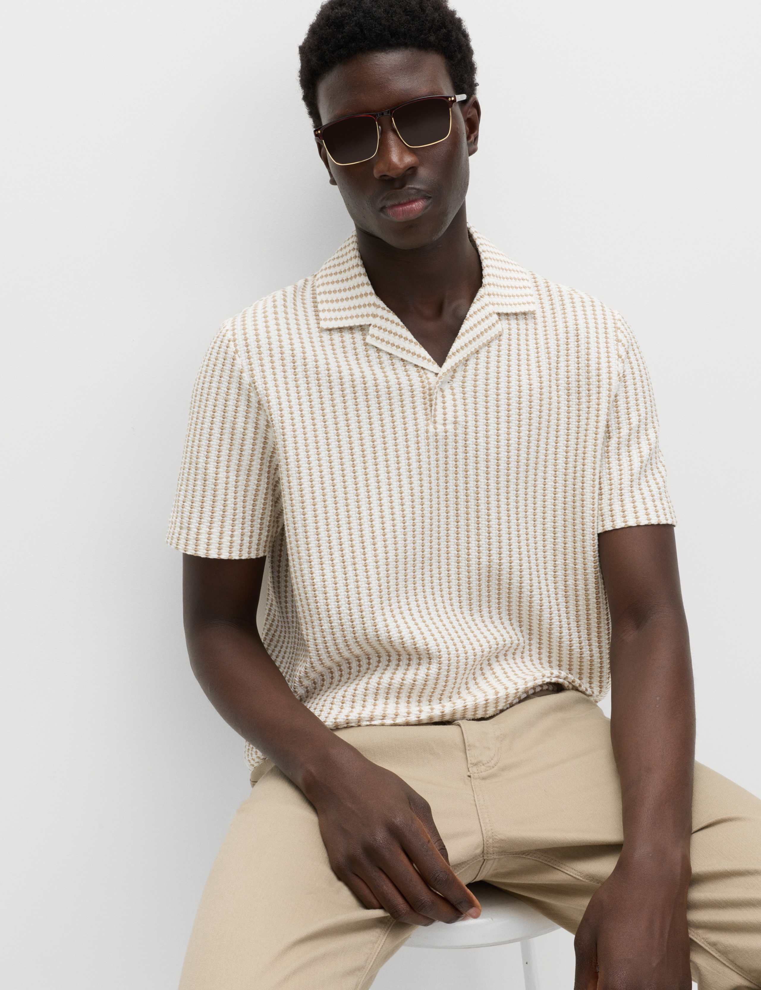 Cotton Rich Jersey Geometric Polo Shirt 5 of 5