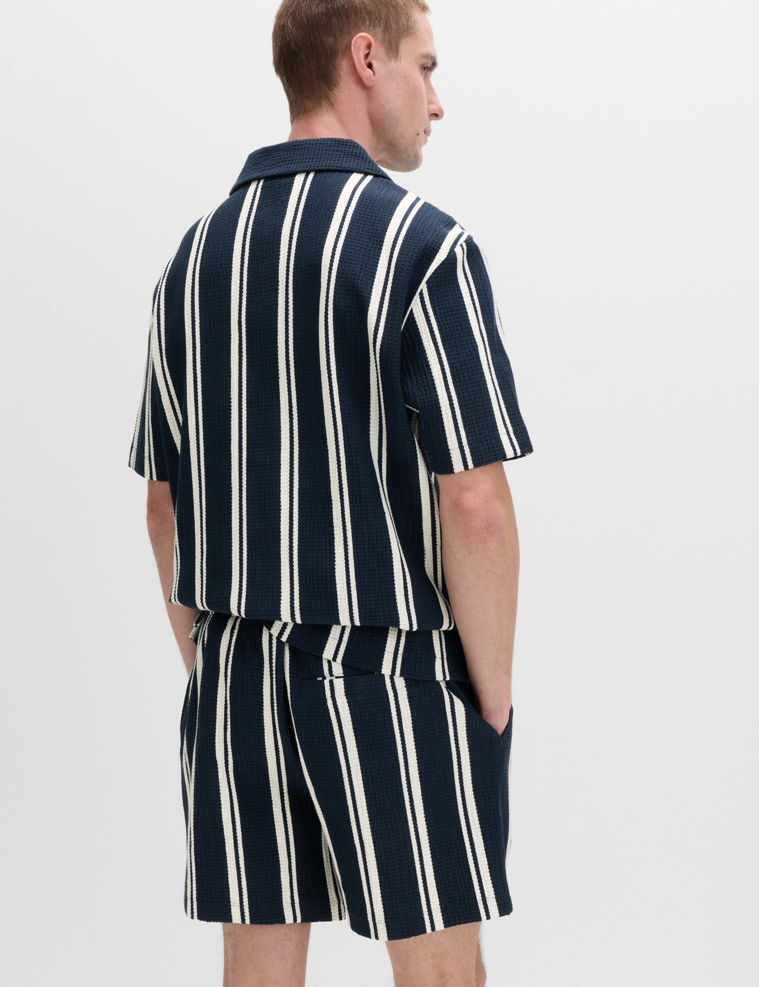 Cotton Rich Striped Seersucker Polo Shirt 4 of 5