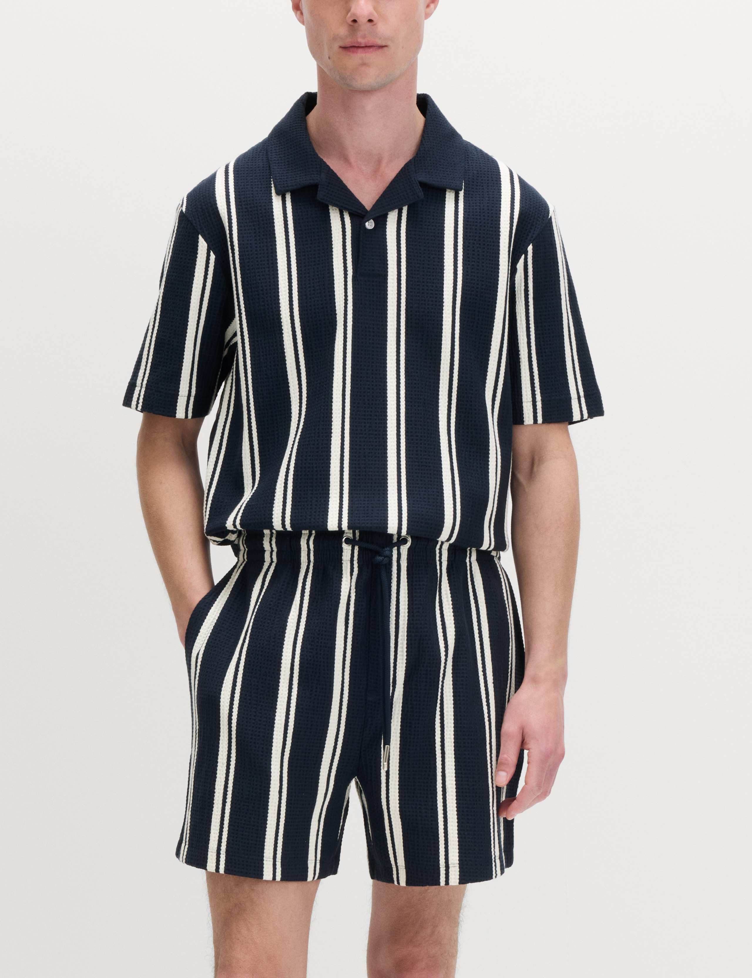 Cotton Rich Seersucker Striped Shorts 1 of 6