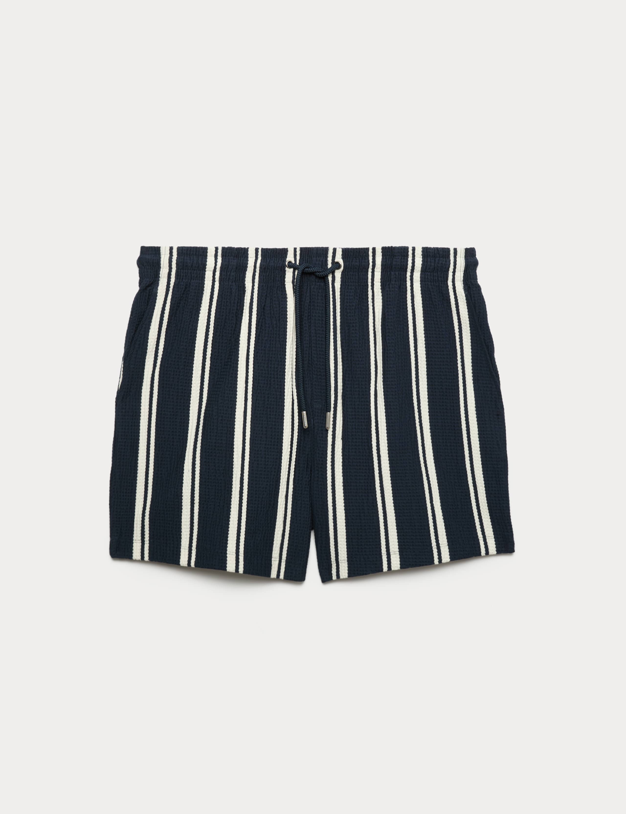 Cotton Rich Seersucker Striped Shorts 2 of 6
