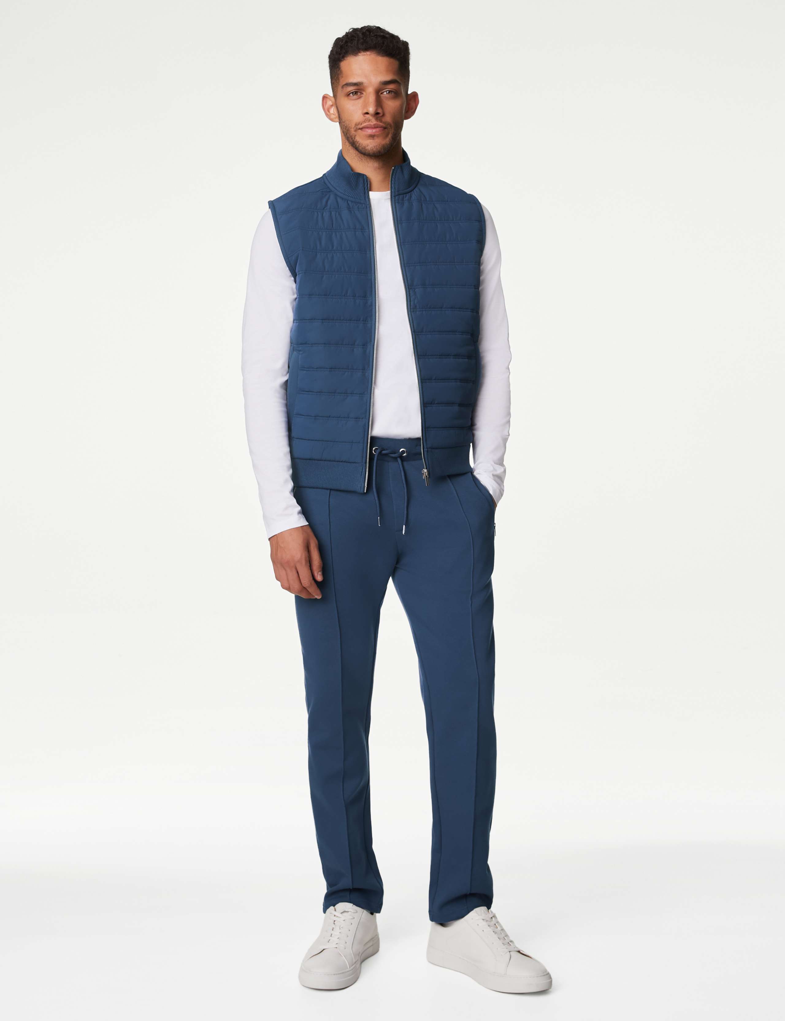 Cotton Blend Zip Up Gilet 3 of 6
