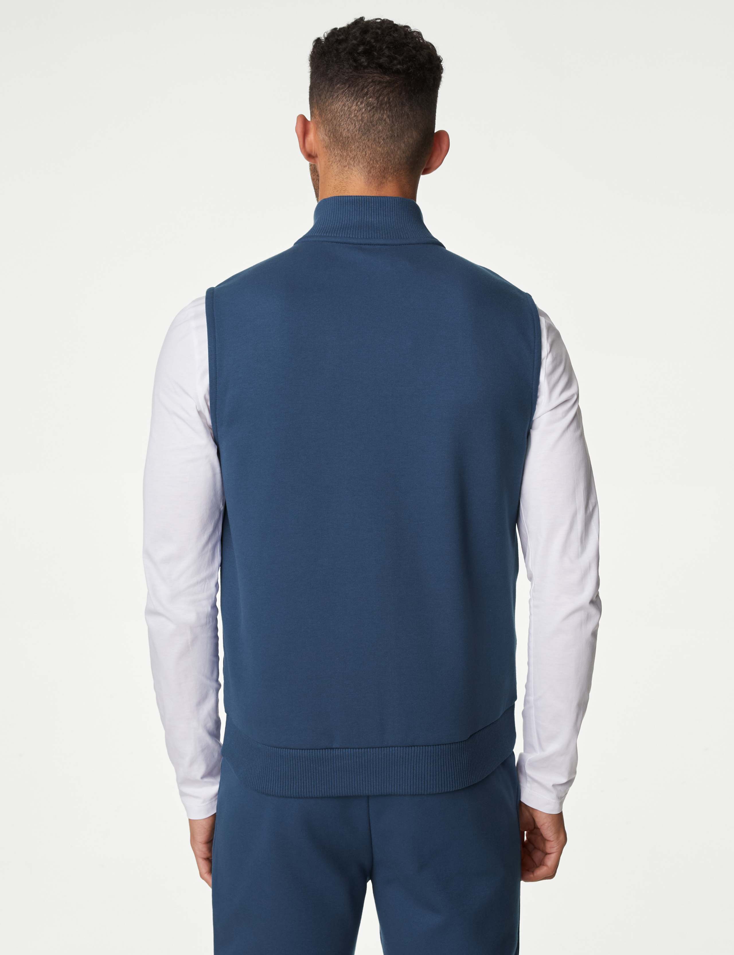 Cotton Blend Zip Up Gilet 5 of 6