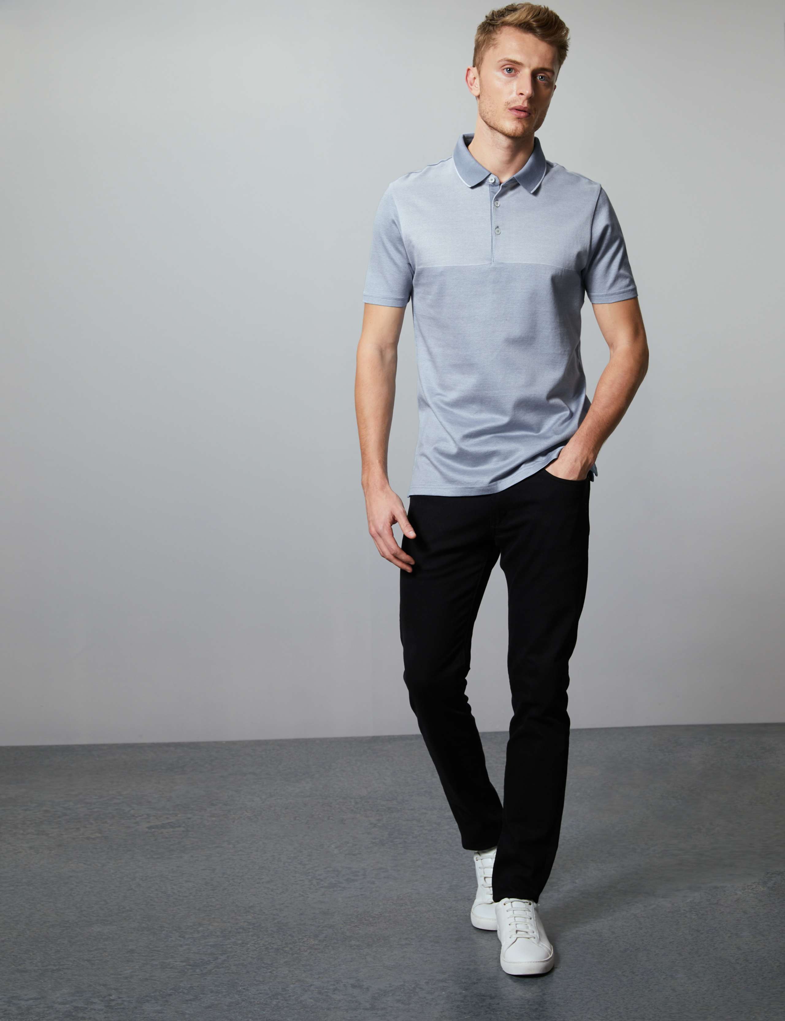 Pure Cotton Textured Polo Shirt 1 of 4