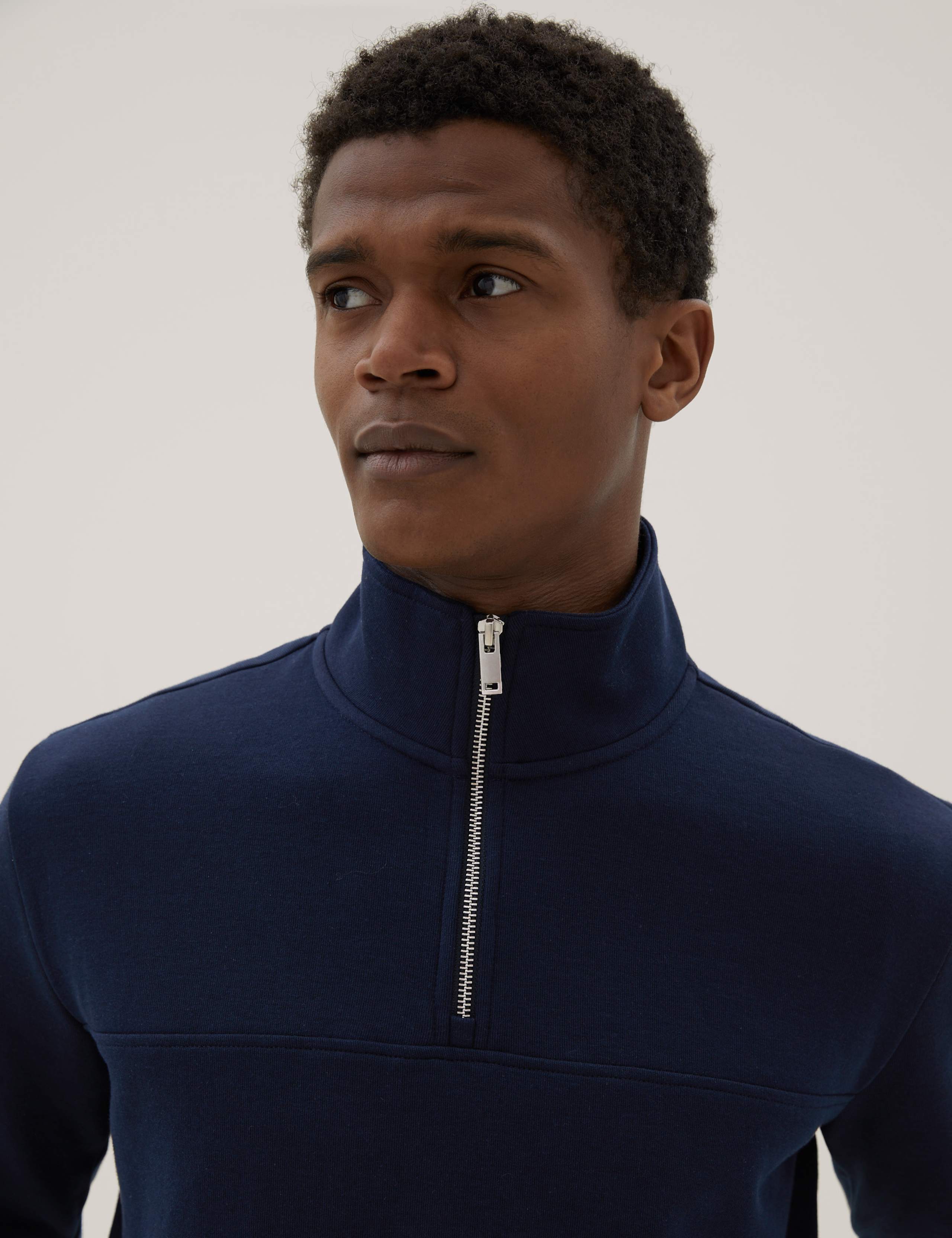 Cotton Blend Half Zip Sweatshirt 3 of 6