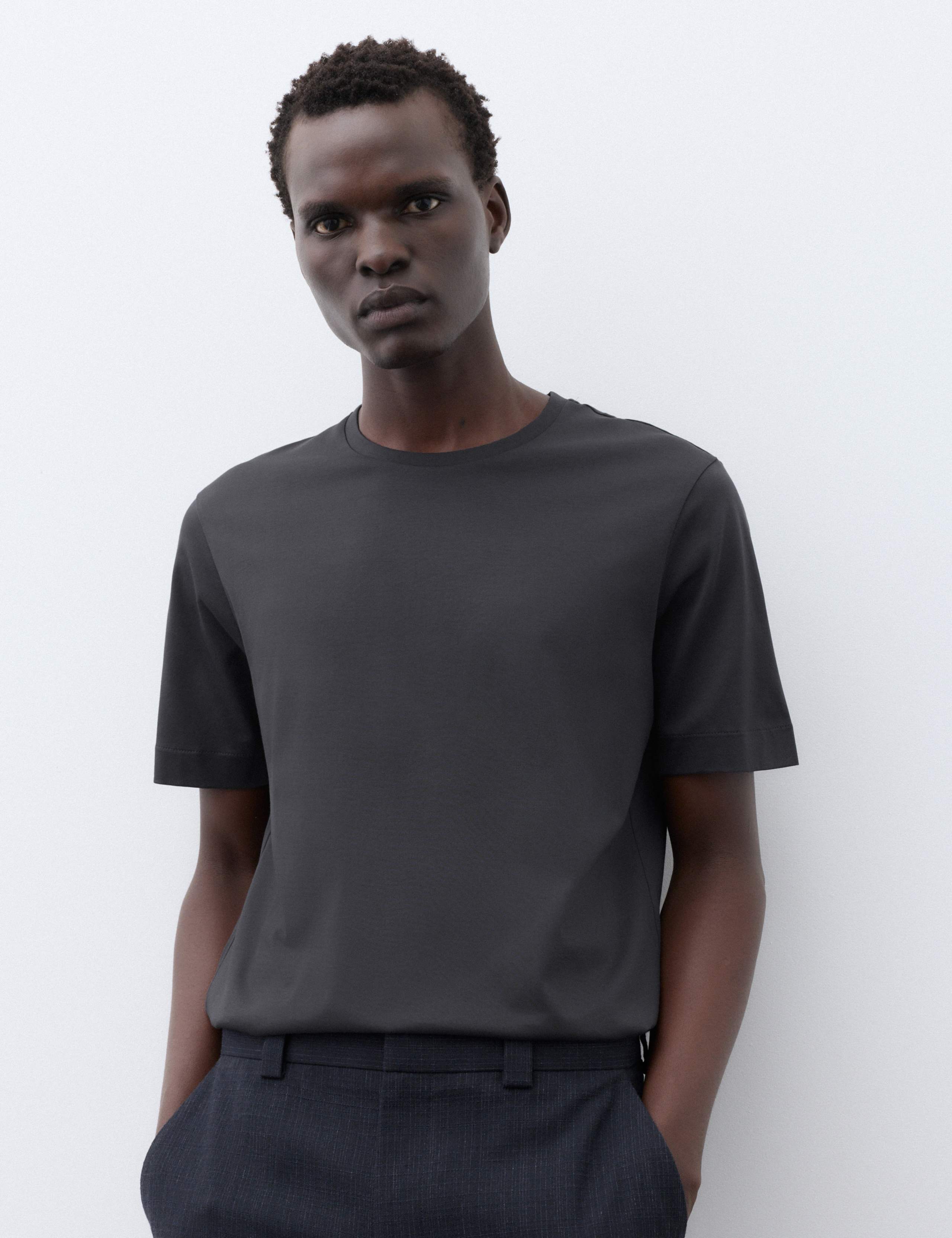 Pure Supima® Cotton Performance Crew Neck T-shirt 1 of 8