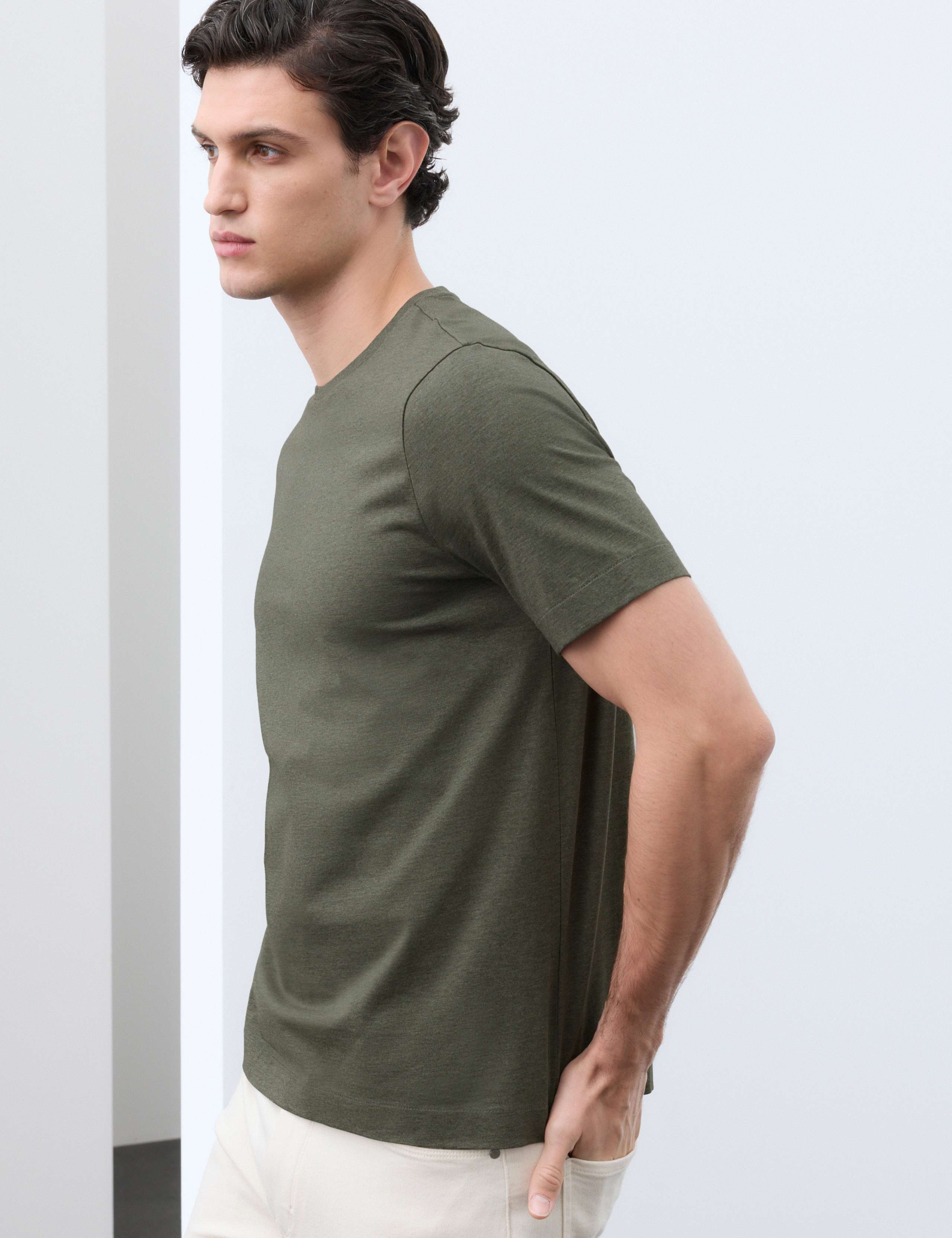 Pure Supima® Cotton Performance Crew Neck T-shirt 3 of 7