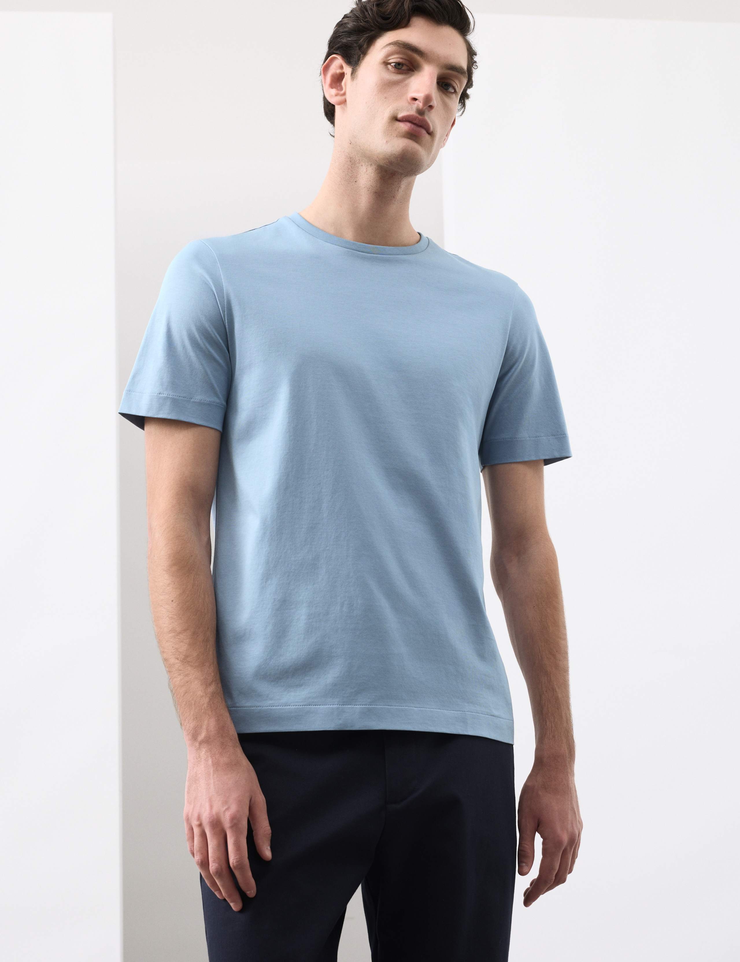 Pure Supima® Cotton Performance Crew Neck T-shirt 1 of 7