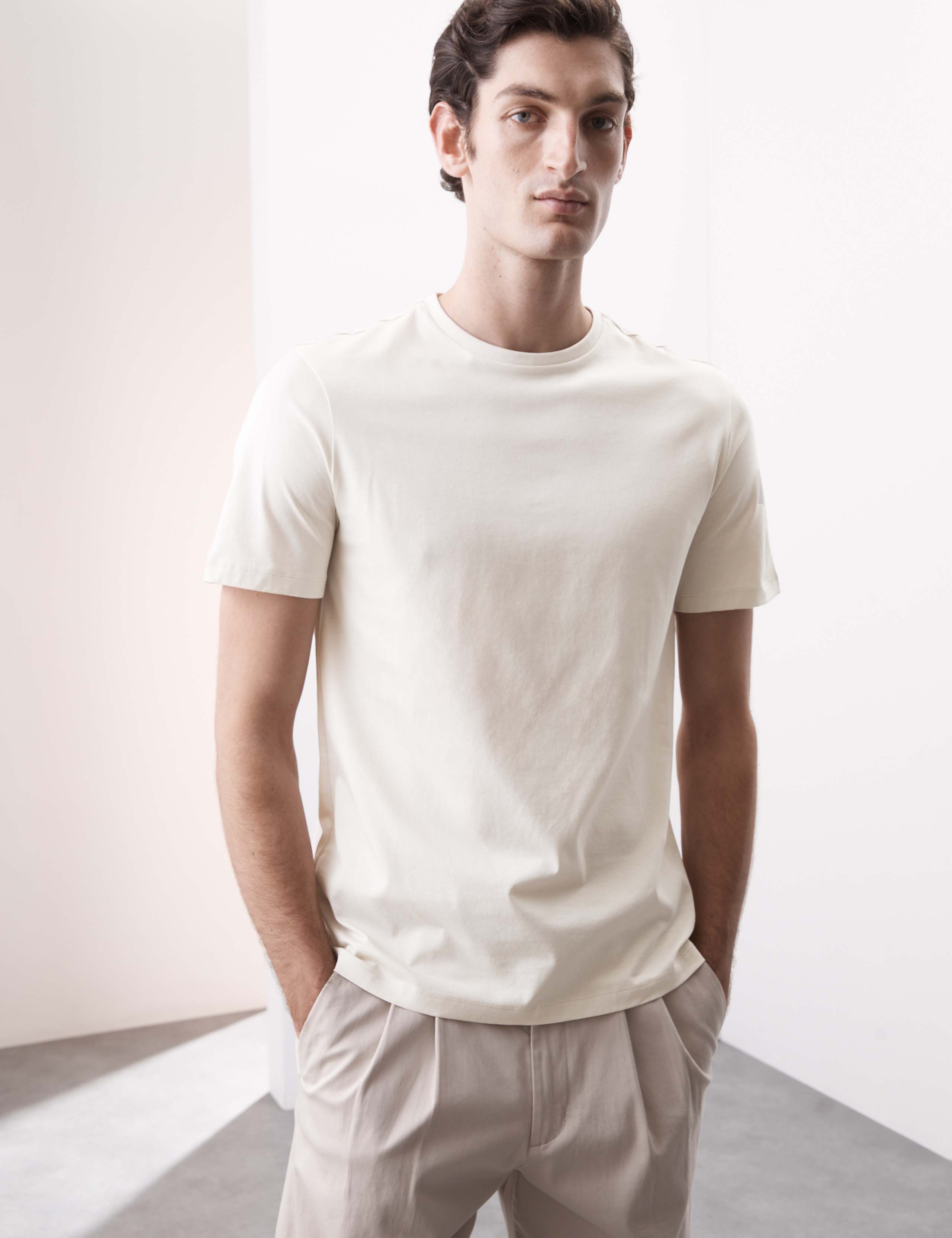 Pure Supima® Cotton Performance Crew Neck T-shirt 1 of 7