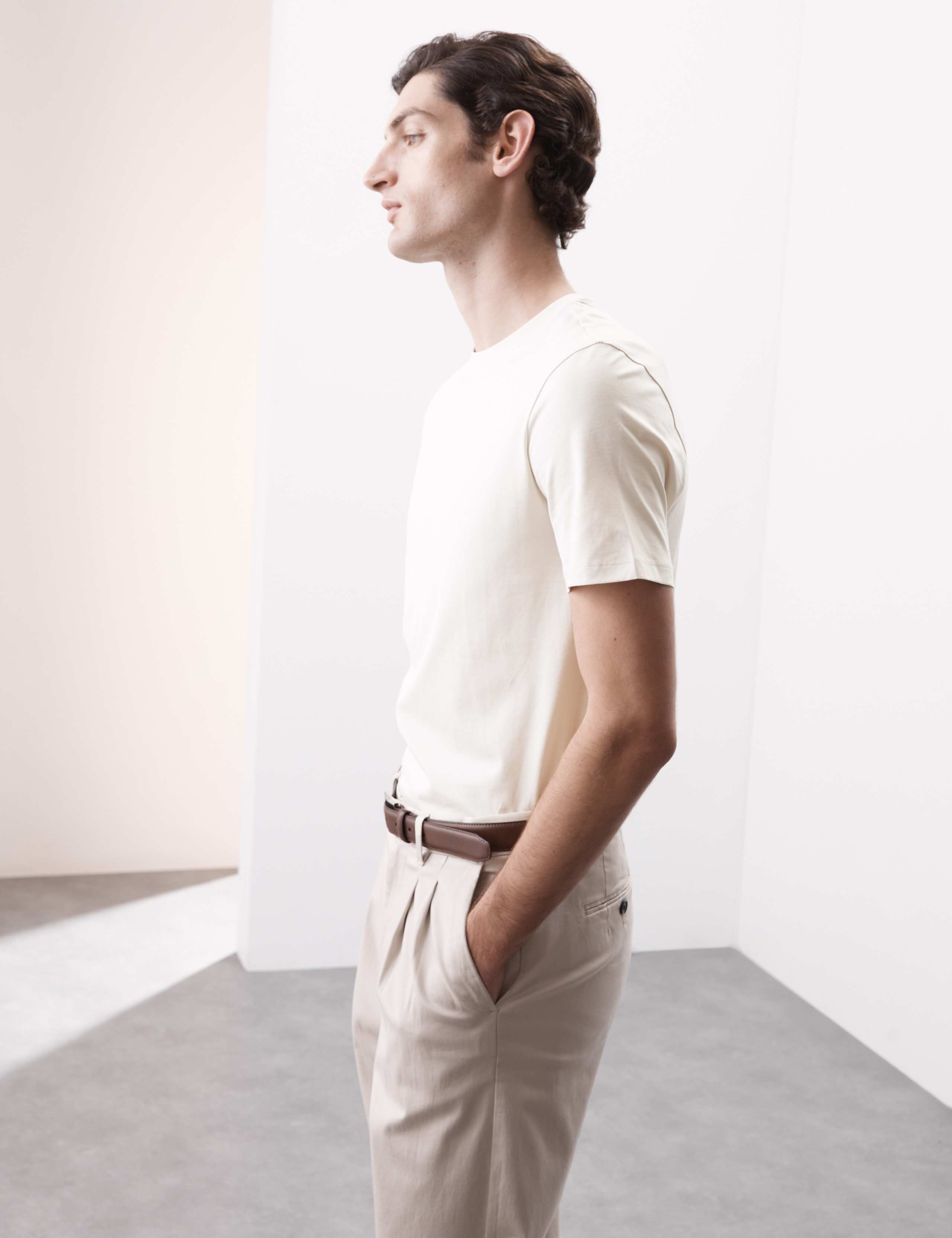 Pure Supima® Cotton Performance Crew Neck T-shirt 4 of 7