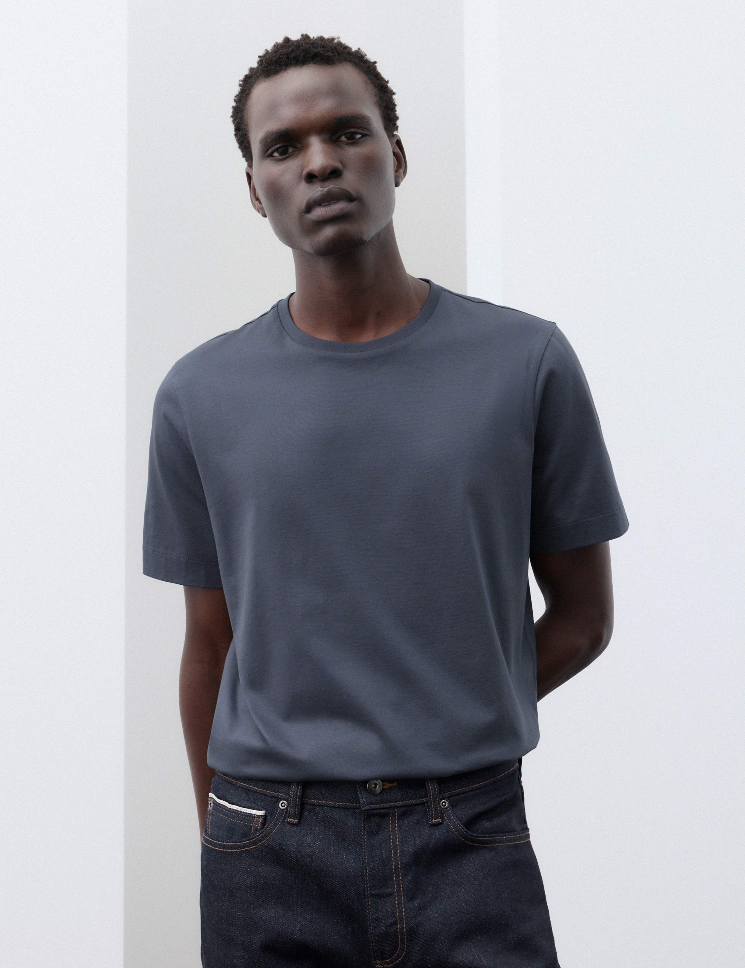 Pure Supima® Cotton Performance Crew Neck T-shirt 1 of 6