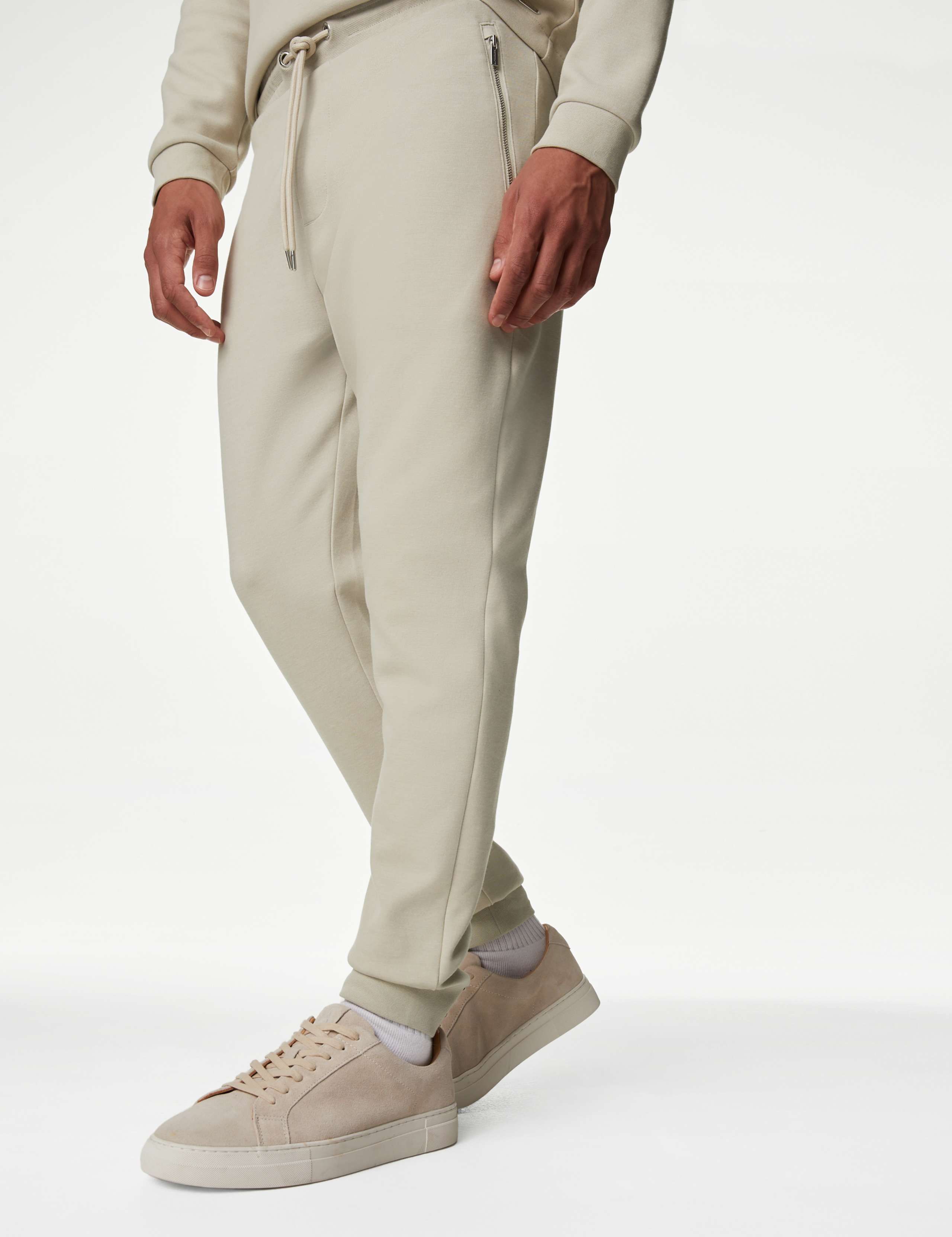 Cuffed Cotton Blend Zip Pocket Joggers 4 of 6