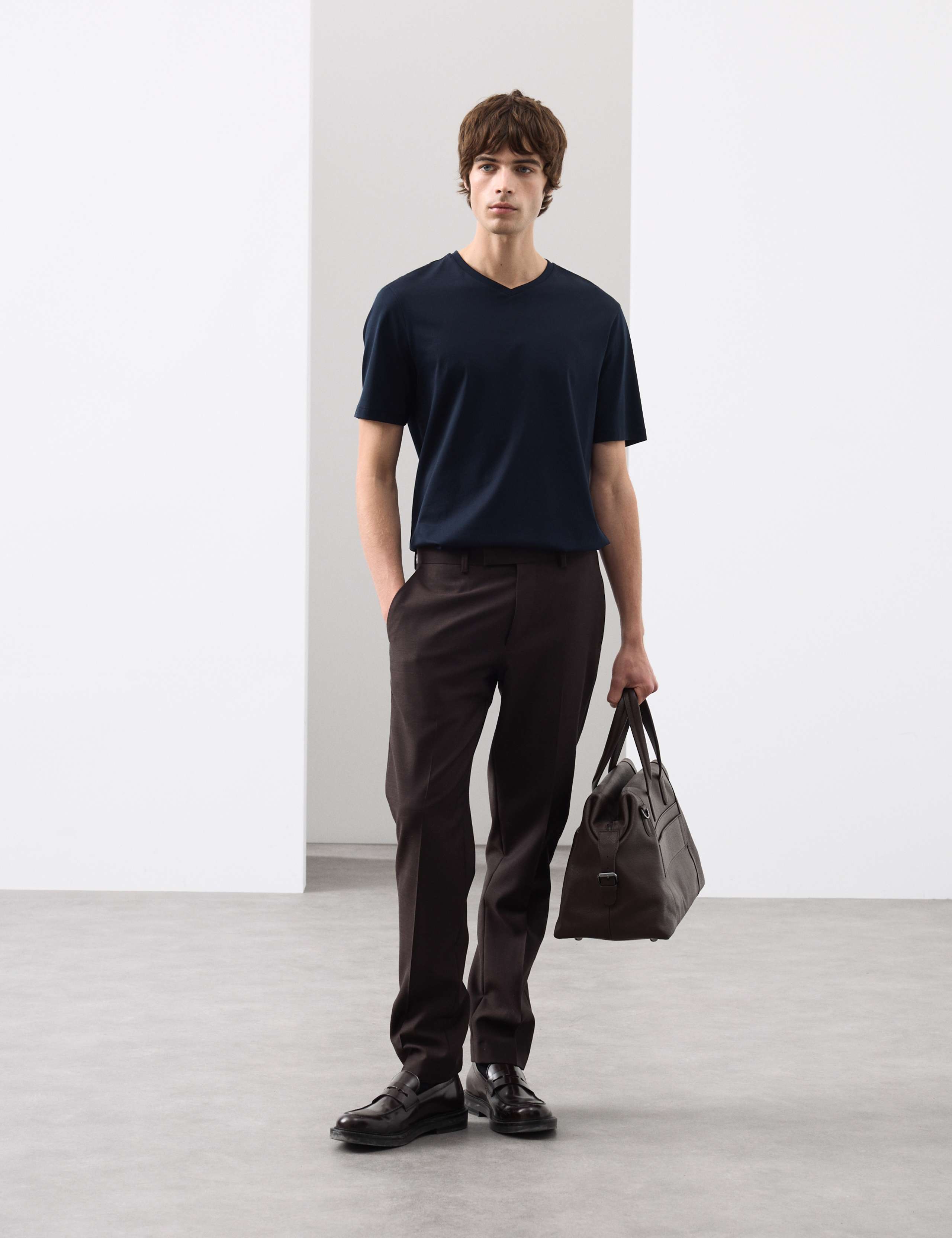 Pure Supima® Cotton V-Neck T-Shirt 3 of 7