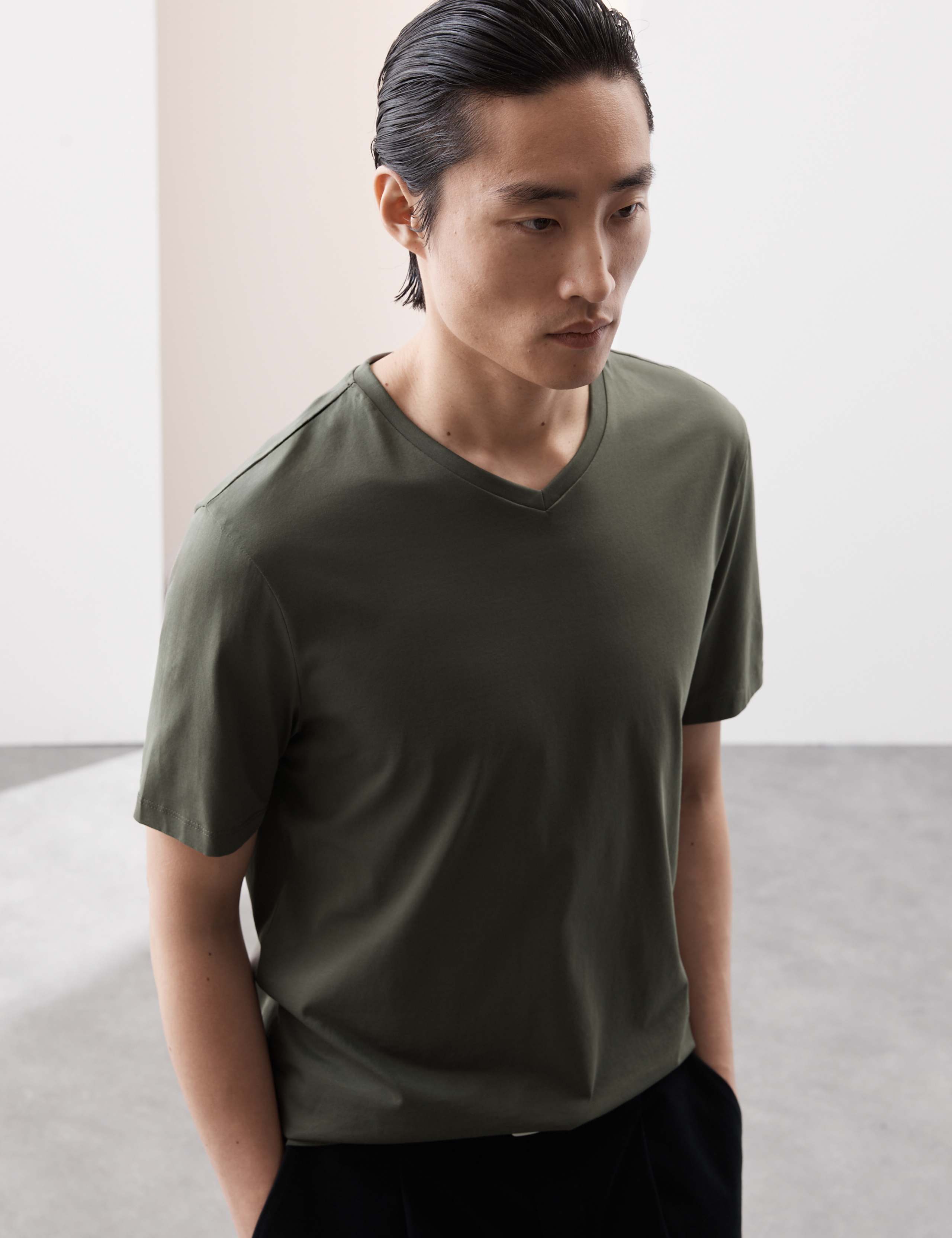 Pure Supima® Cotton V-Neck T-Shirt 1 of 7