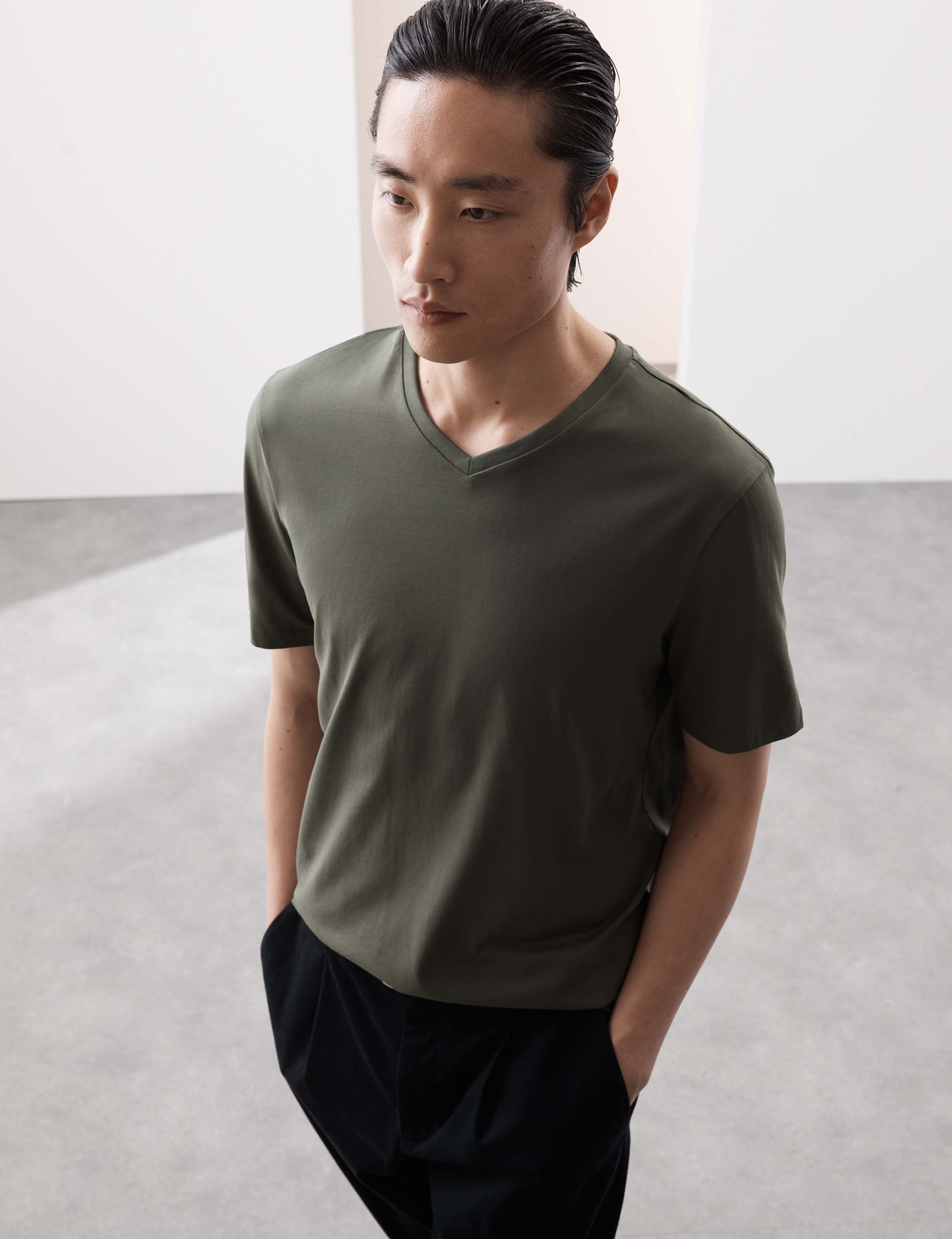 Pure Supima® Cotton V-Neck T-Shirt 7 of 7