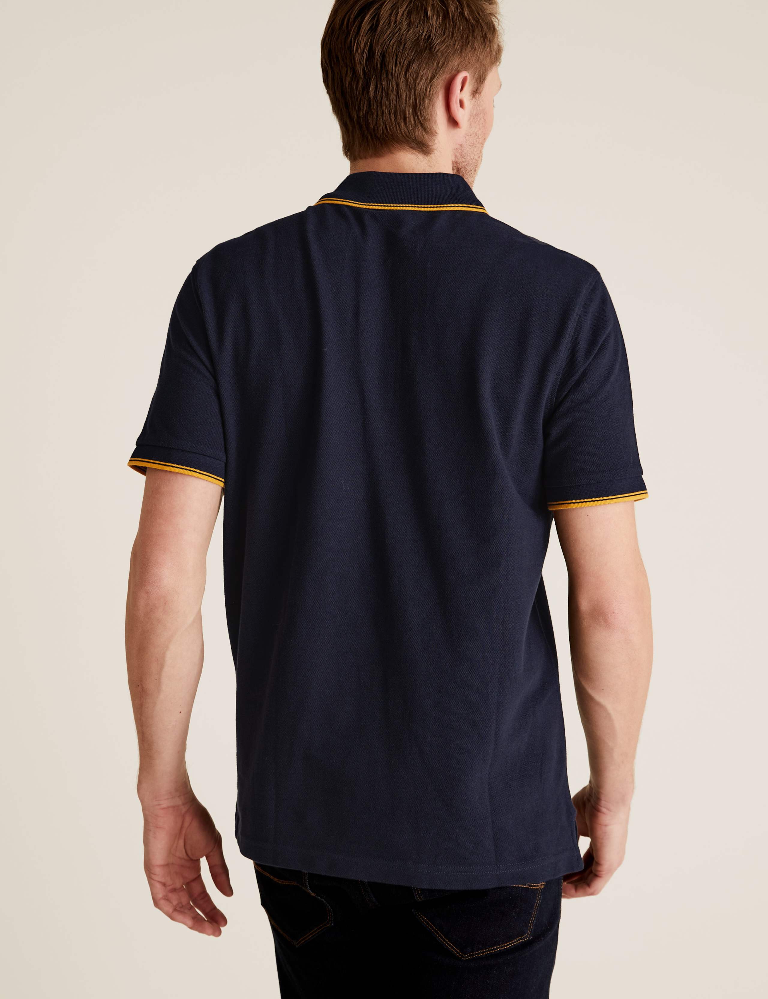 Pure Cotton Pique Tipped Polo Shirt 4 of 4