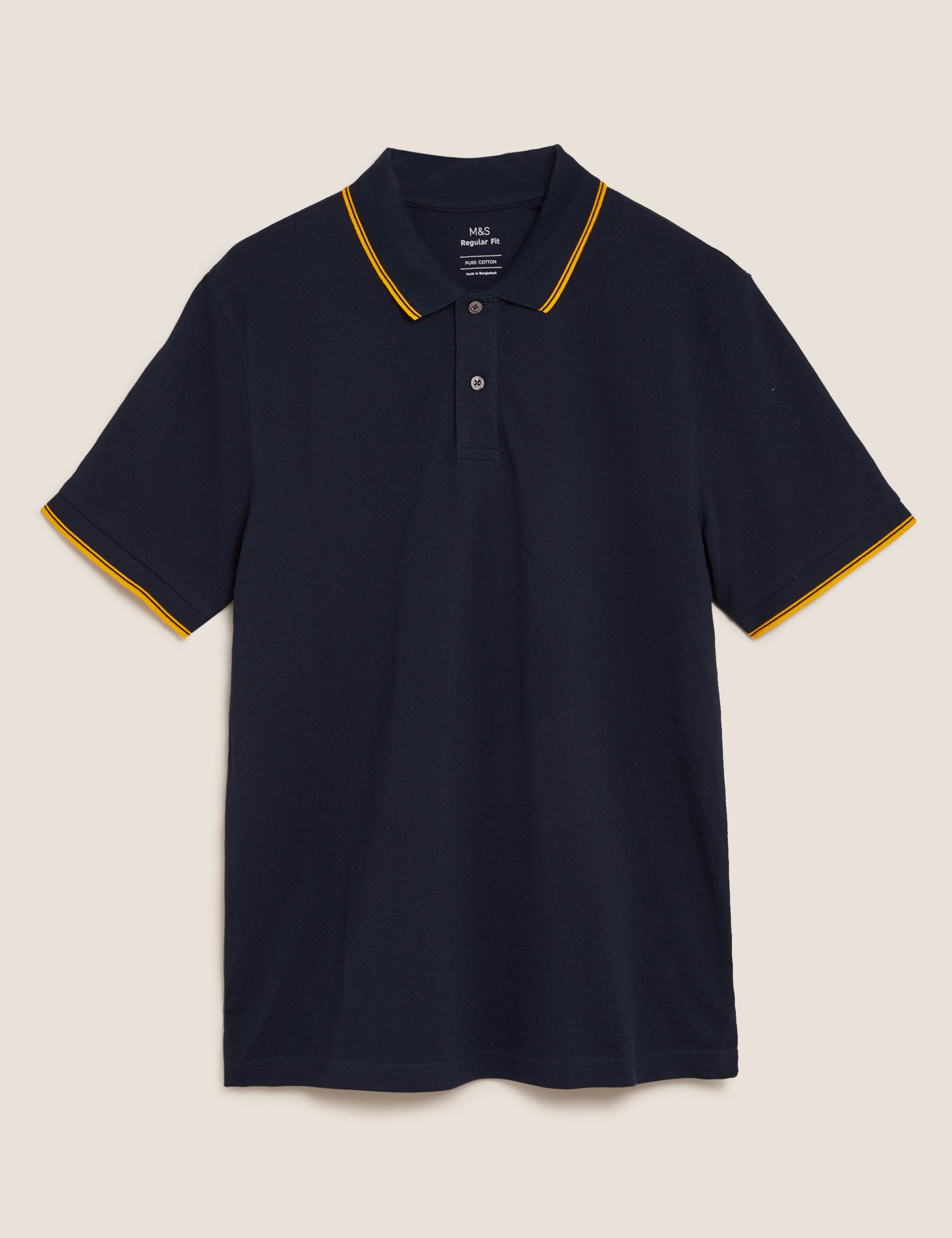 Pure Cotton Pique Tipped Polo Shirt 2 of 4