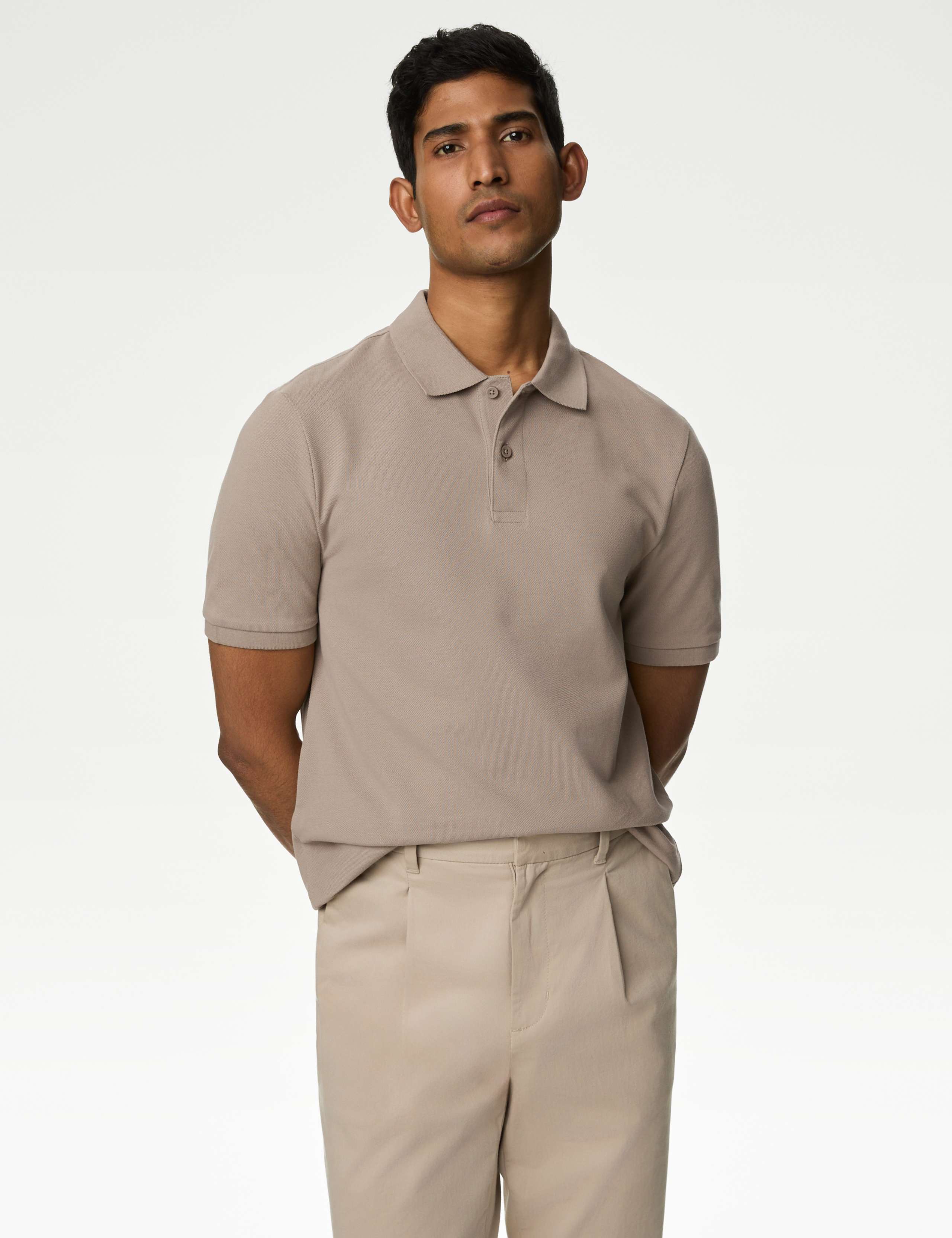 Pure Cotton Pique Regular Fit Polo Shirt 1 of 2