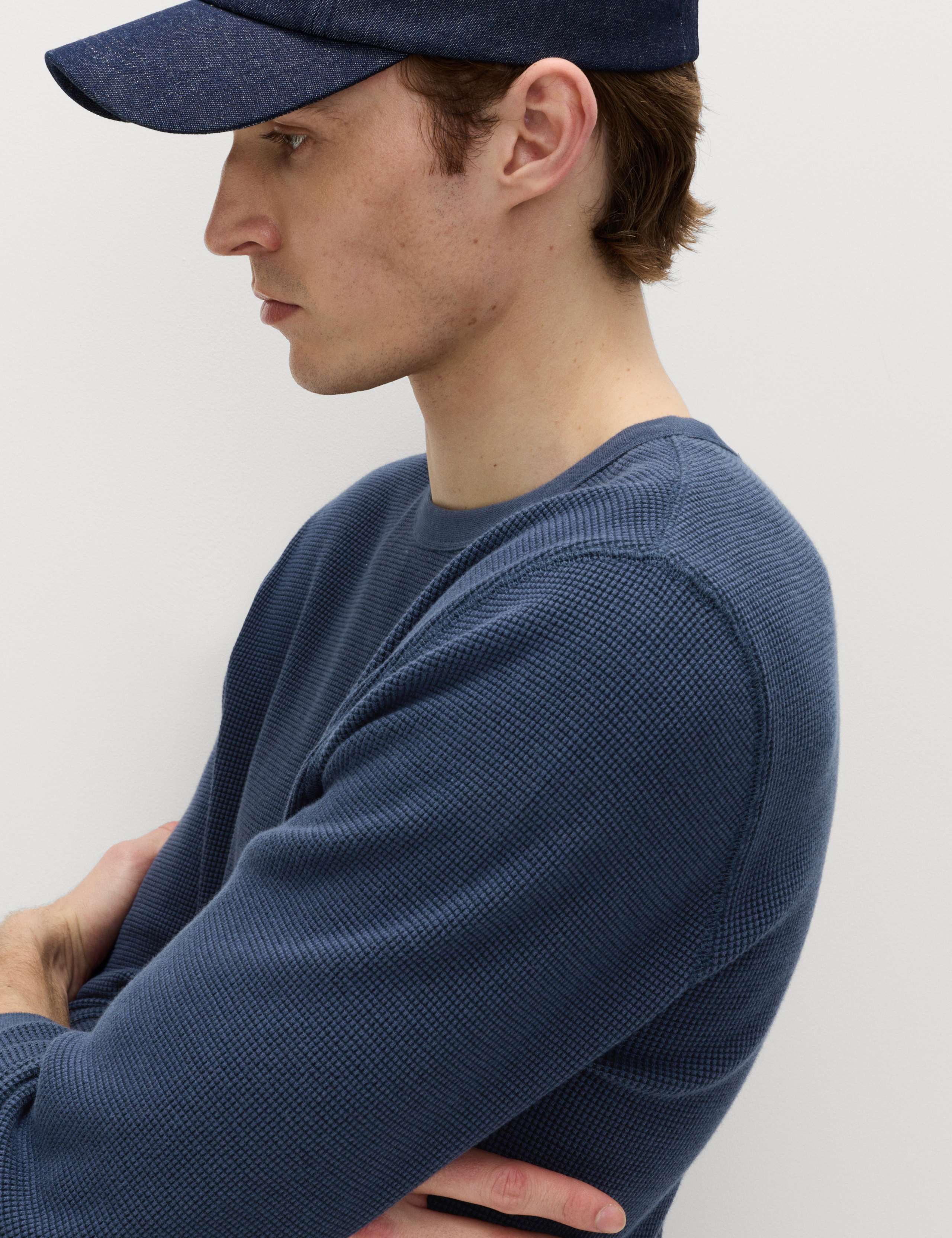 Pure Cotton 2-Tone Waffle Sweatshirt 3 of 6