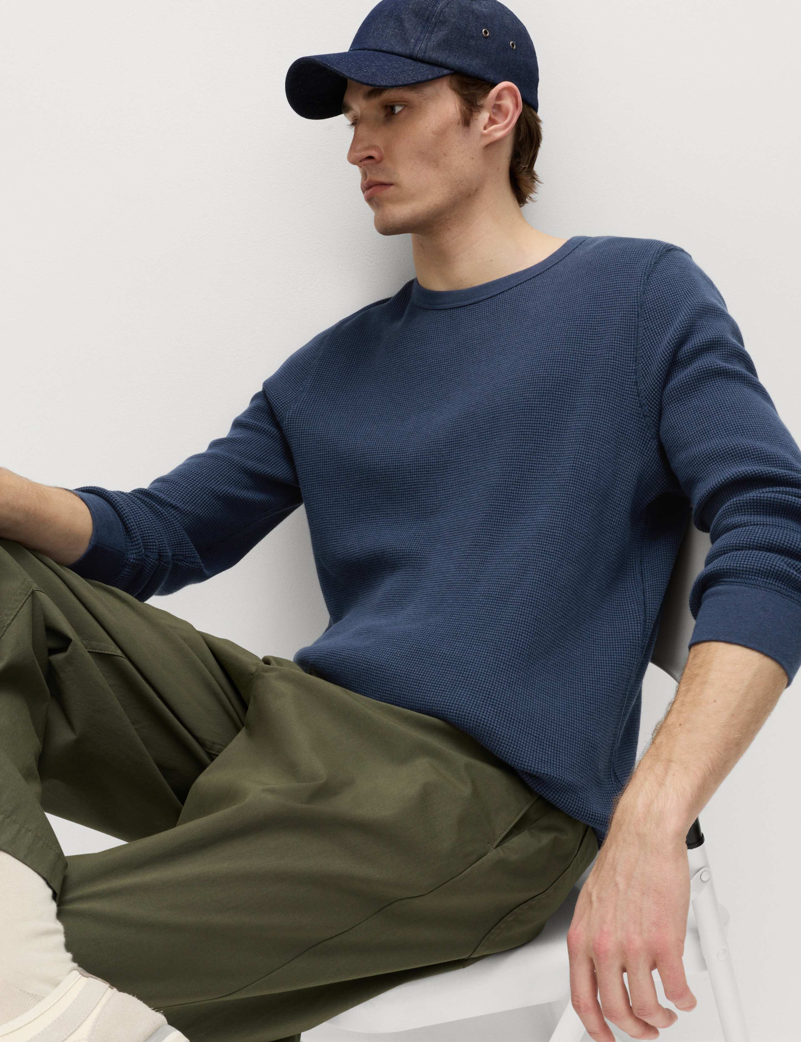 Pure Cotton 2-Tone Waffle Sweatshirt 6 of 6