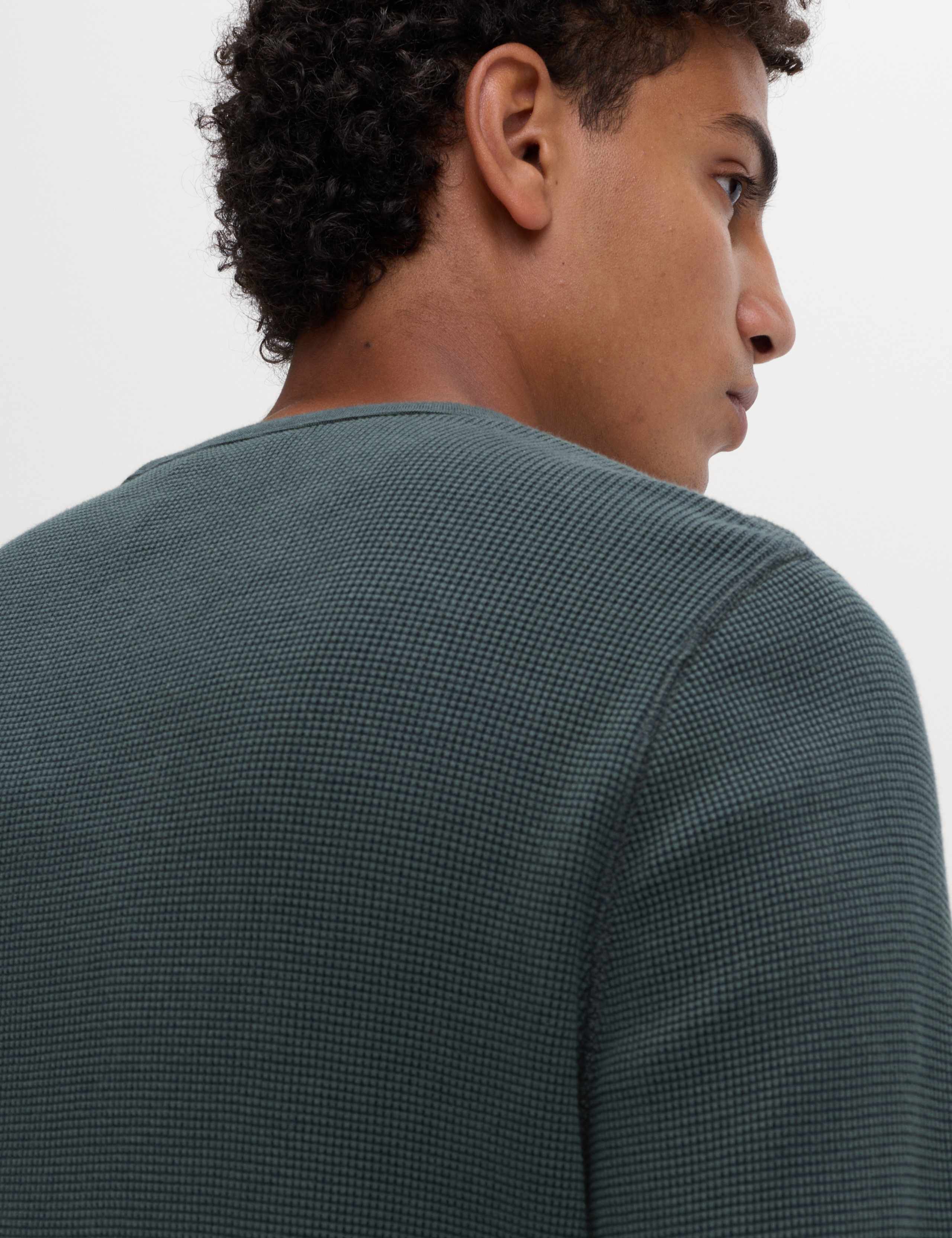 Pure Cotton 2-Tone Waffle Sweatshirt 3 of 5