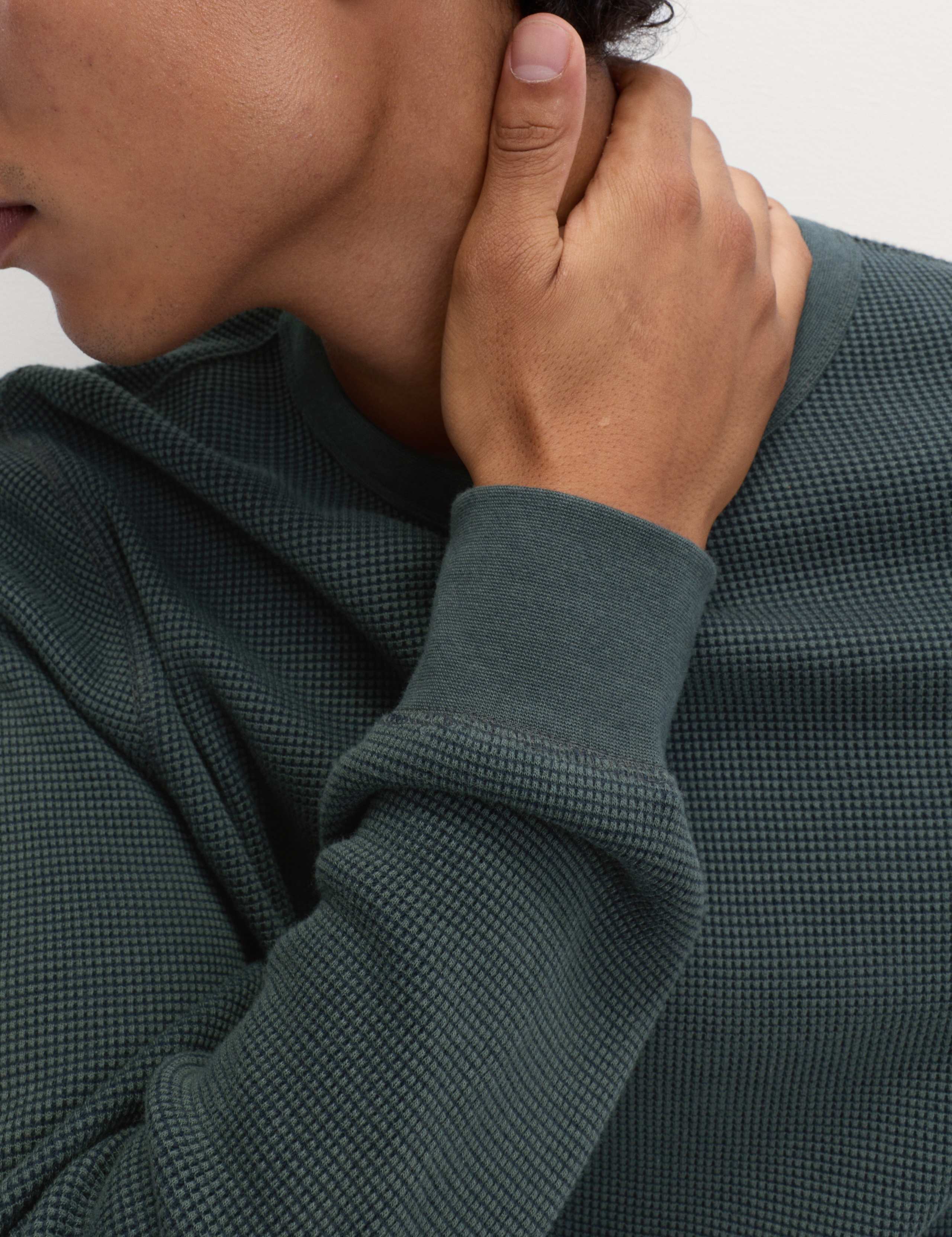 Pure Cotton 2-Tone Waffle Sweatshirt 4 of 5
