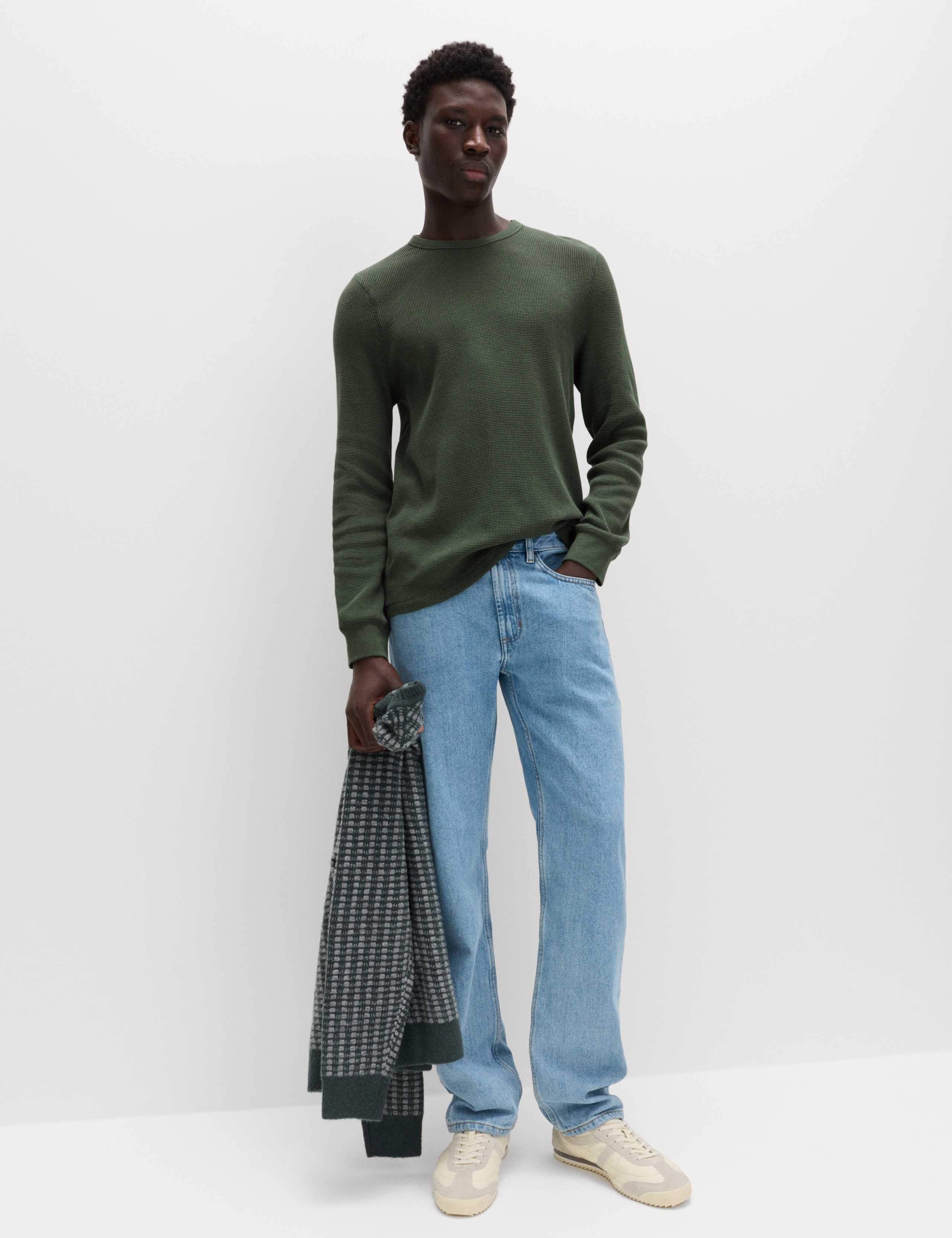 Pure Cotton 2-Tone Waffle Sweatshirt 5 of 5