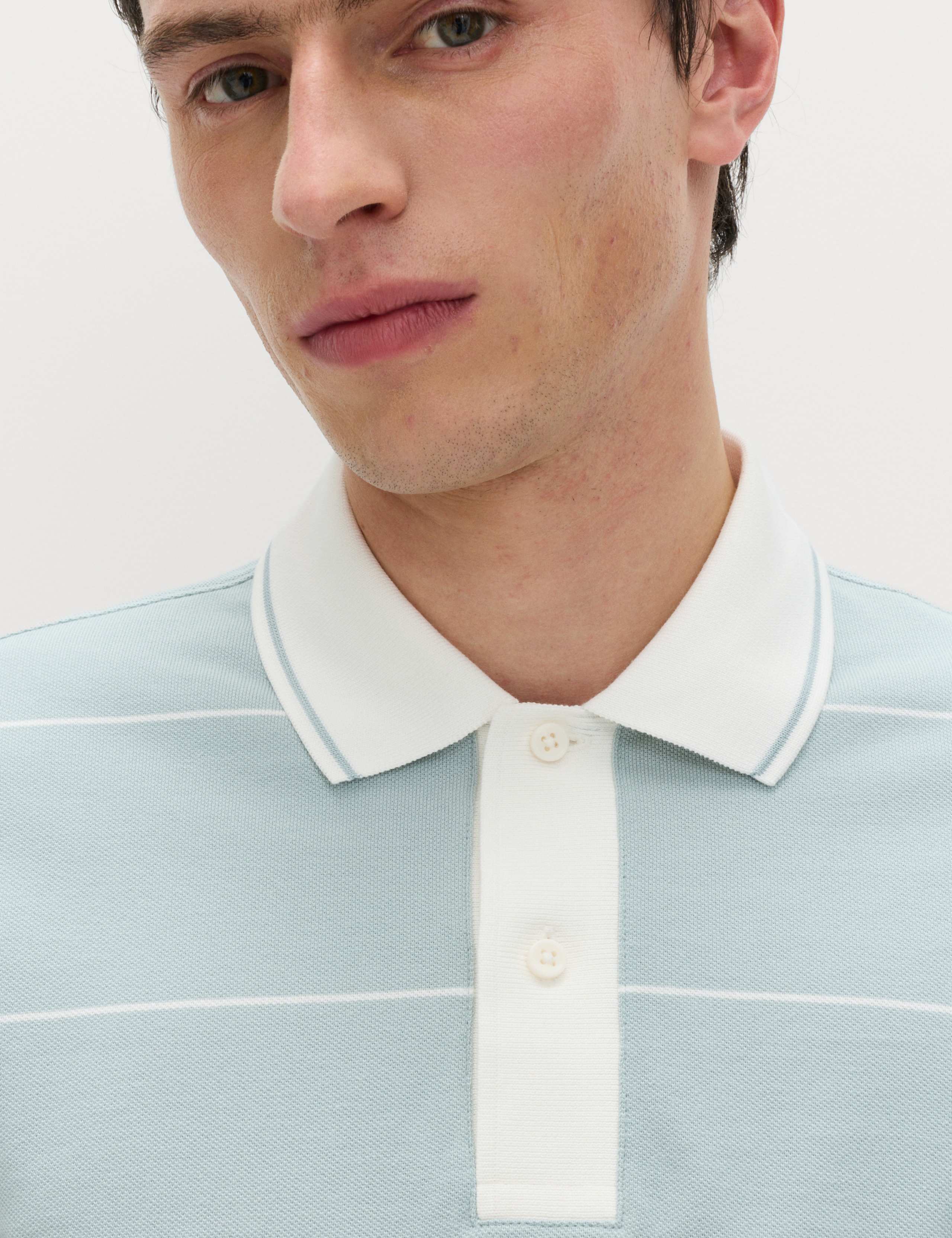Pure Cotton Pique Striped Polo Shirt 3 of 6