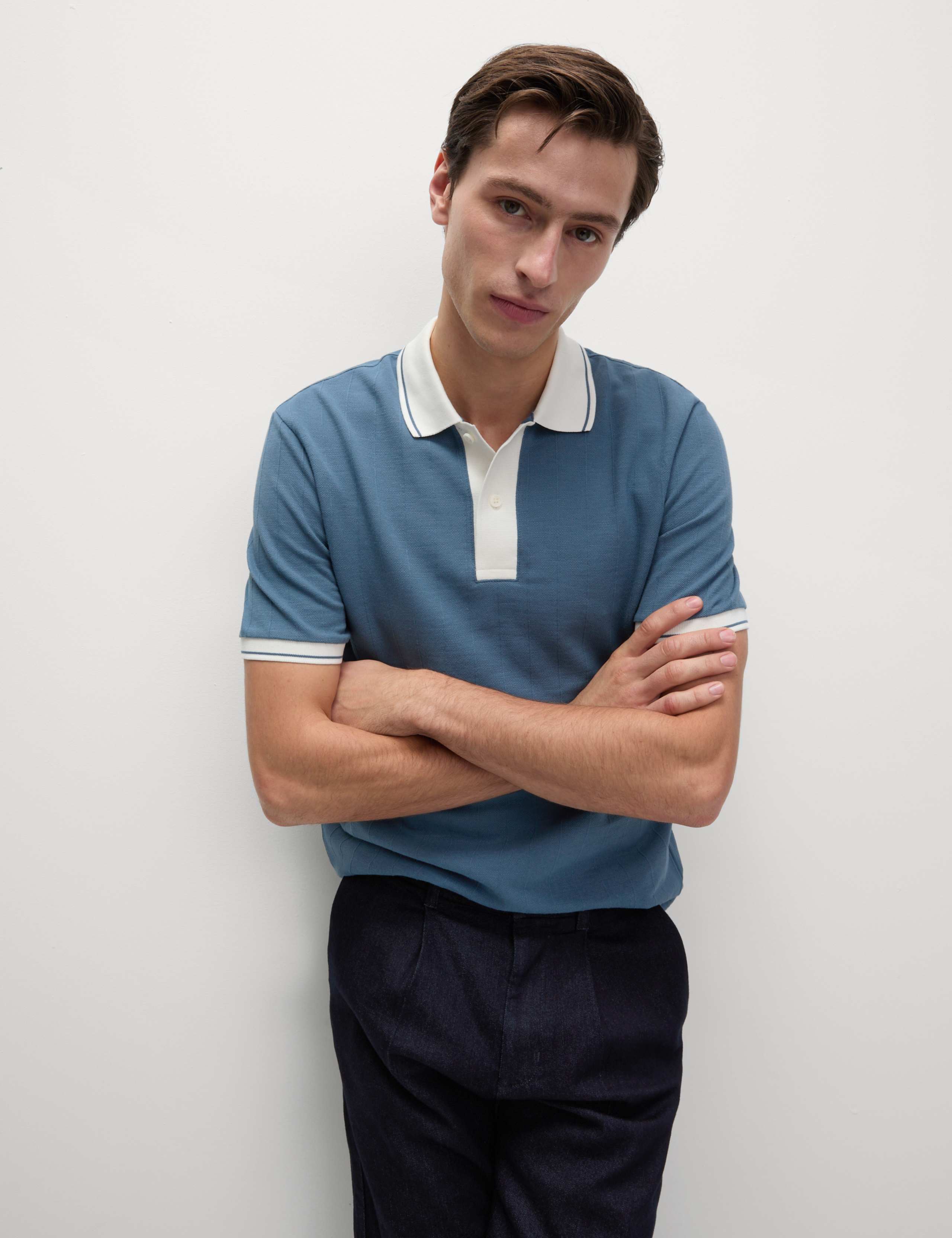 Cotton Rich Textured Polo Shirt 3 of 5